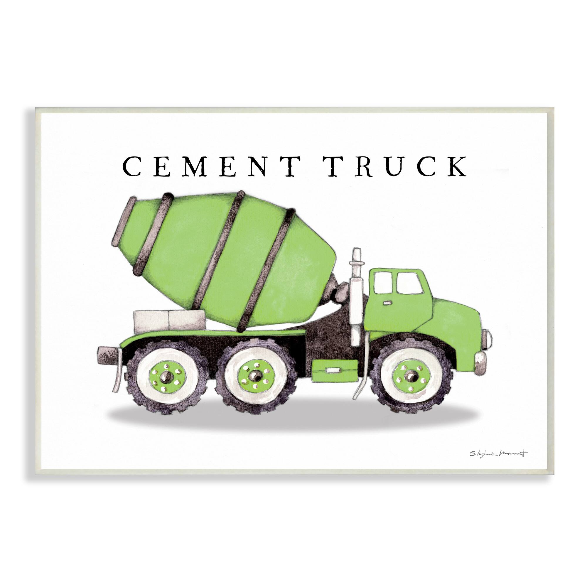 Stupell Industries Green Cement Truck Mixer Classic Construction Vehicle Wall Plaque