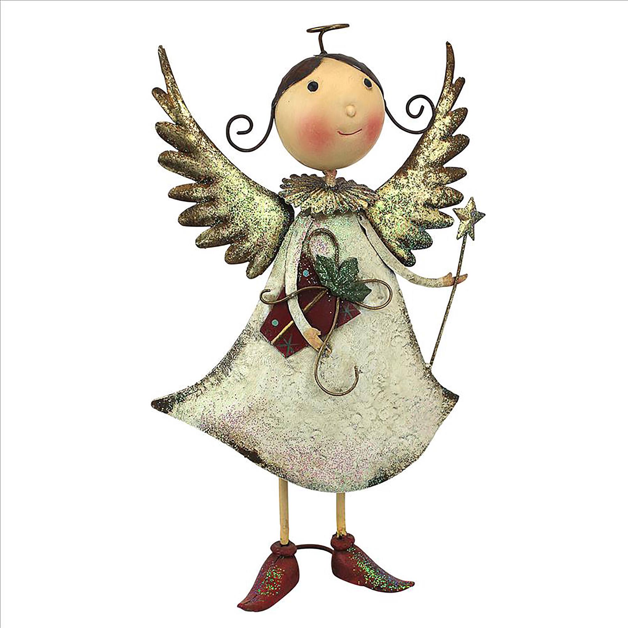 Design Toscano 19&#x22; Holiday Helper Clara Metal Angel Statue