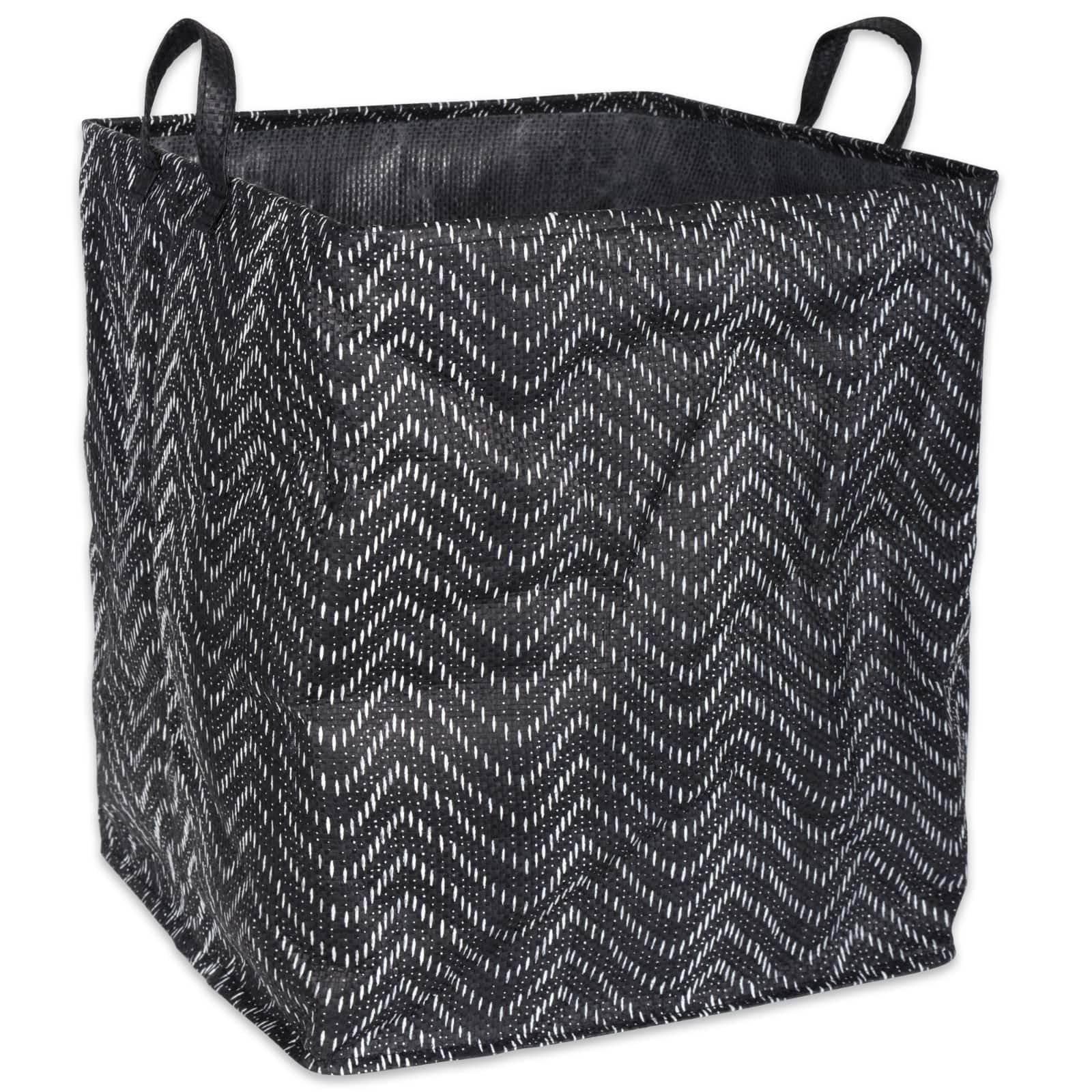DII® Black & White Tribal Chevron PE-Coated Woven Paper Laundry Bin Set