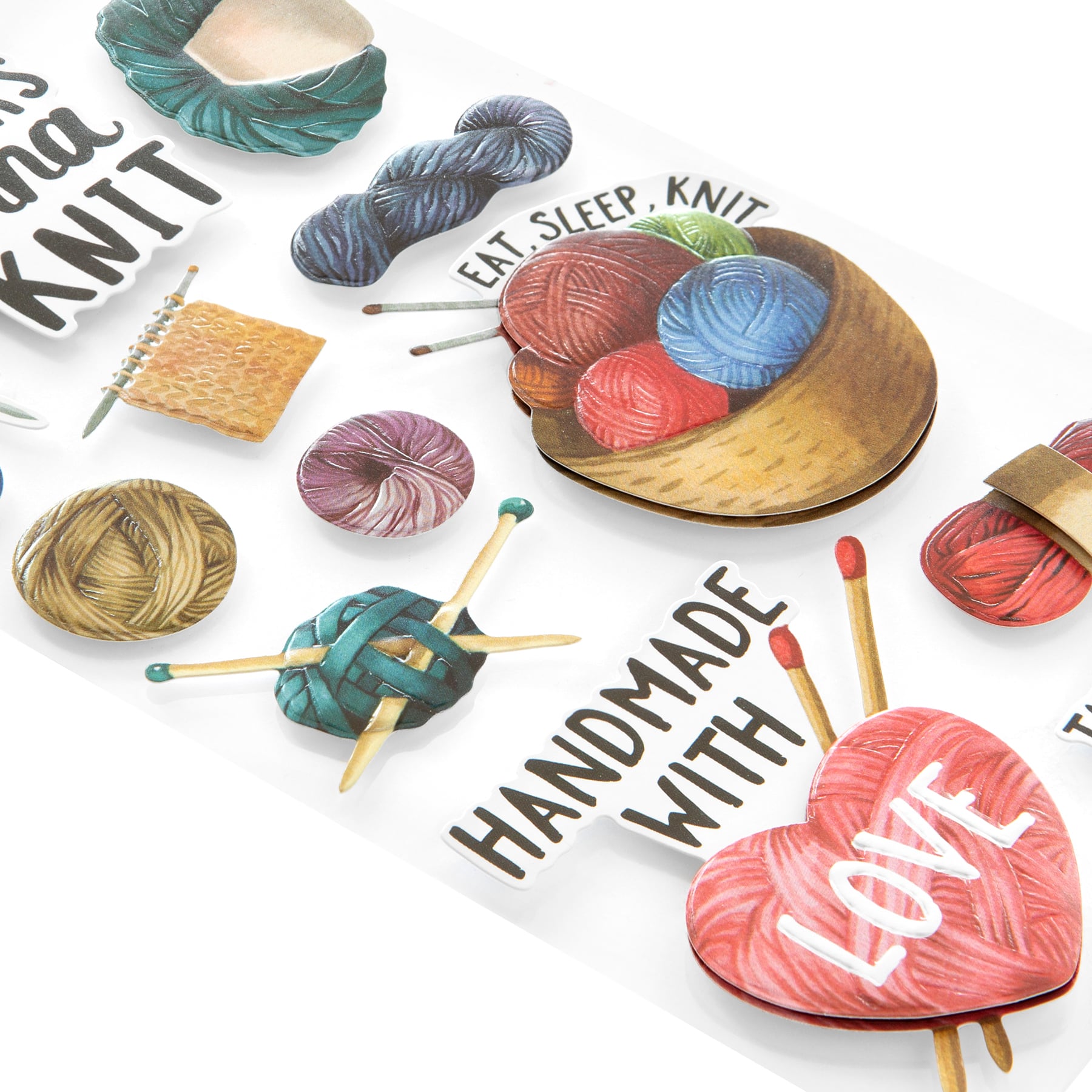 Knitting Dimensional Stickers by Recollections&#x2122;