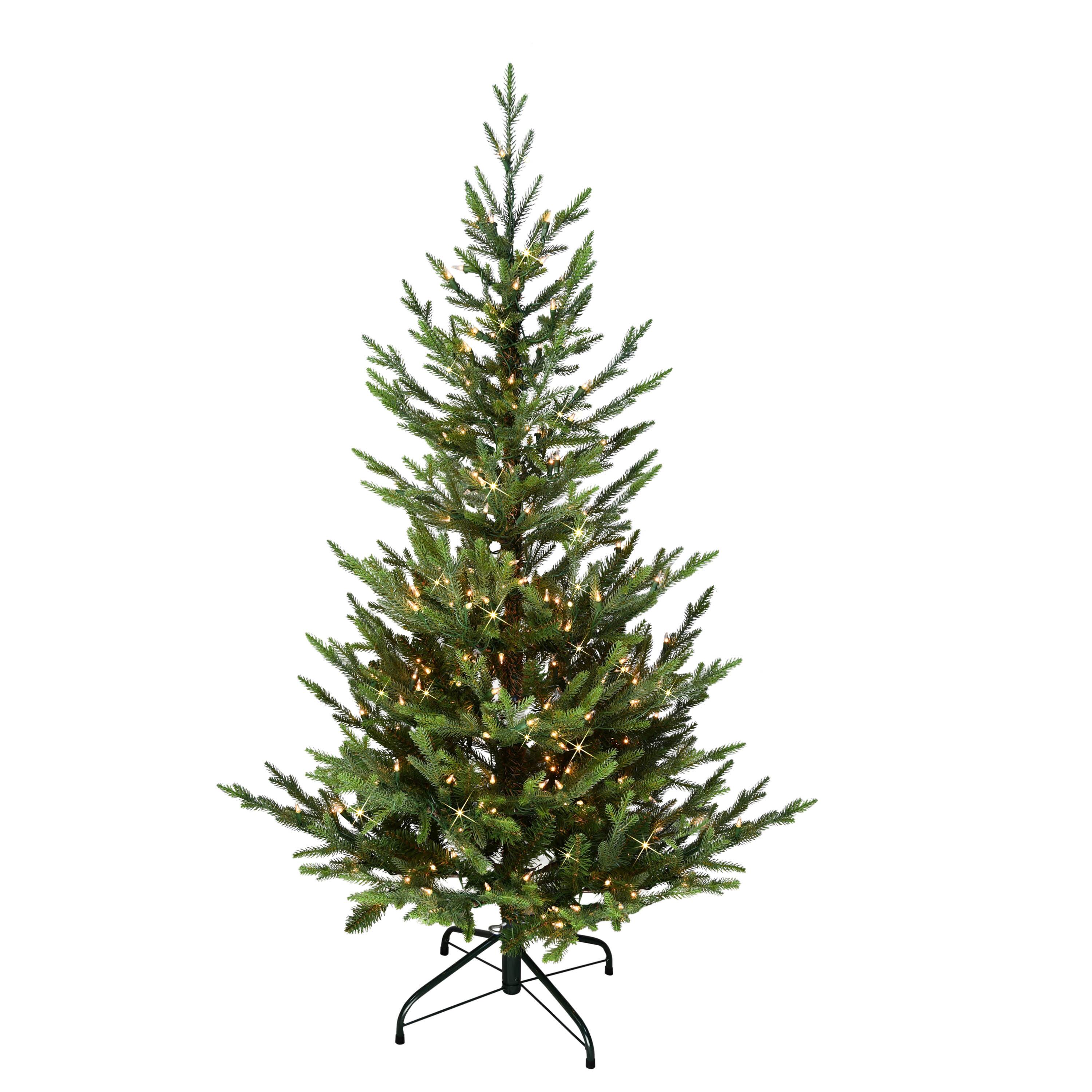 4.5ft. Pre-Lit Natural Fir Artificial Christmas Tree Insta-Shape®, Clear Lights