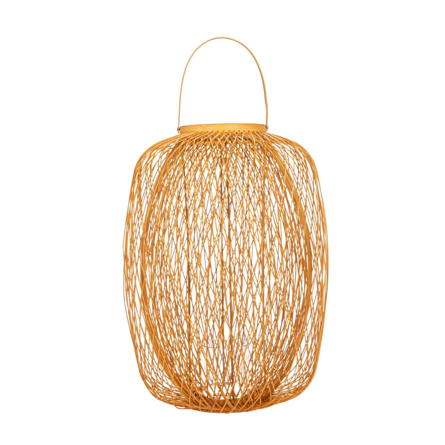 Hello Honey® 20" Decorative Bamboo Hand-Woven Lantern Candle Holder