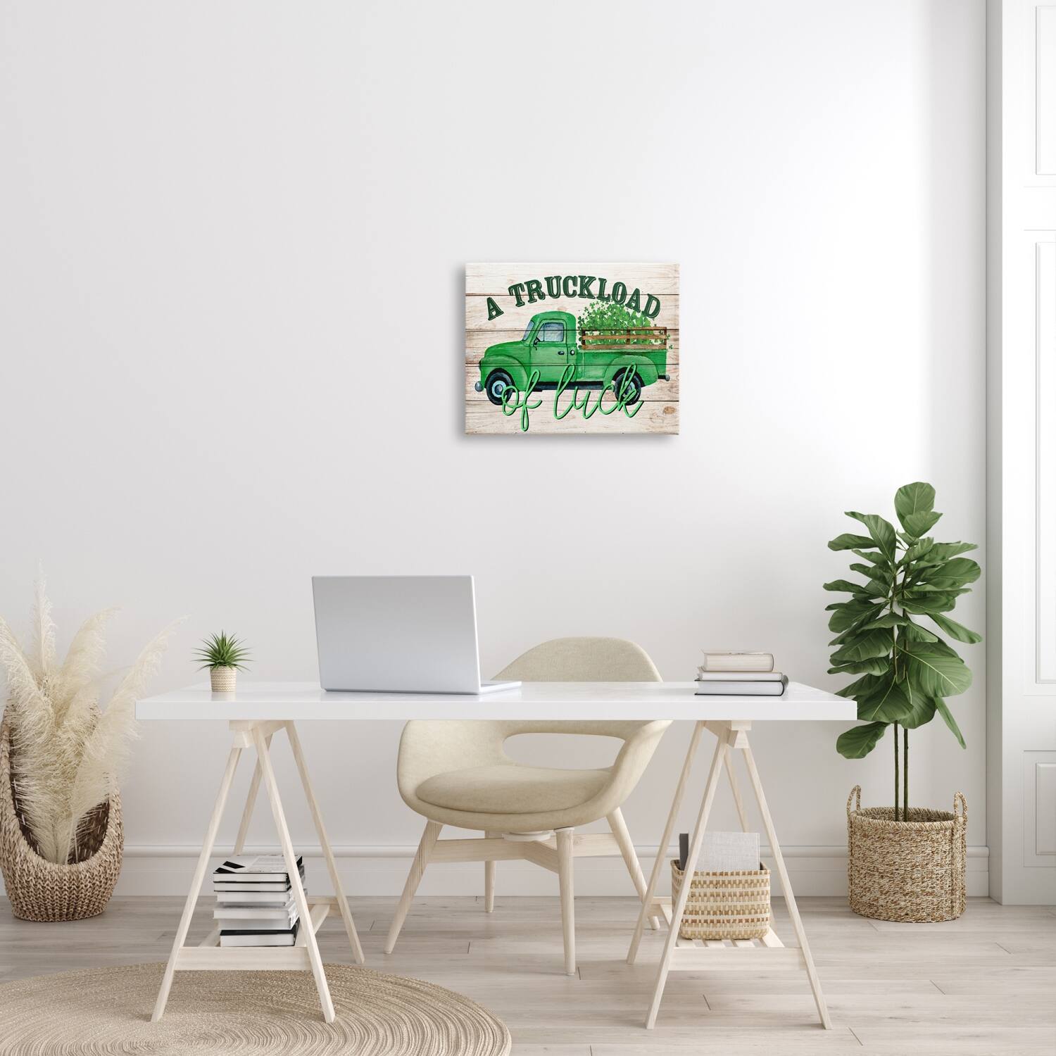 Stupell Industries Truckload Of Luck St Patrick's Day Farmhouse Canvas Wall Art