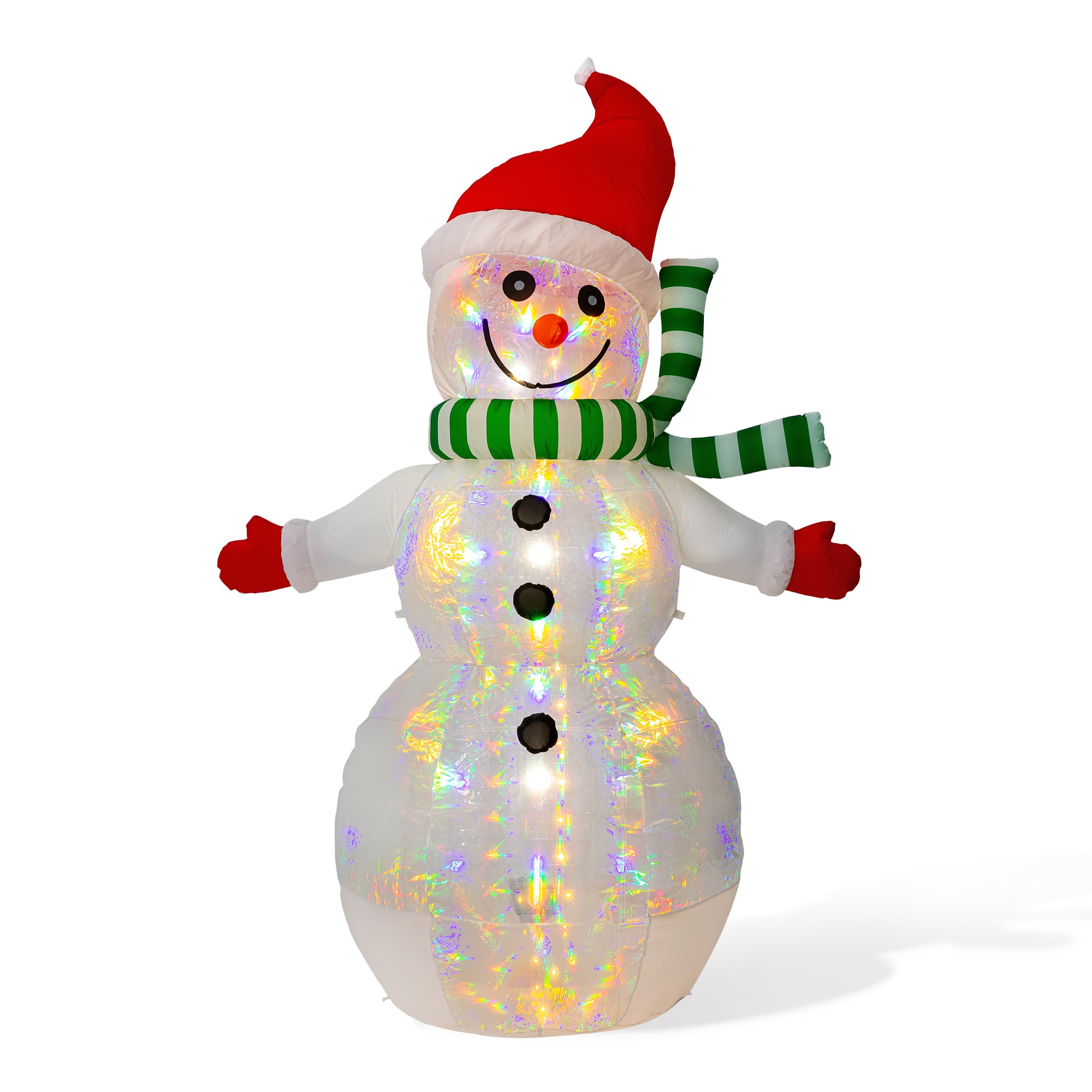 Glitzhome&#xAE; 8ft. LED Lighted Icy Snowman Inflatable D&#xE9;cor