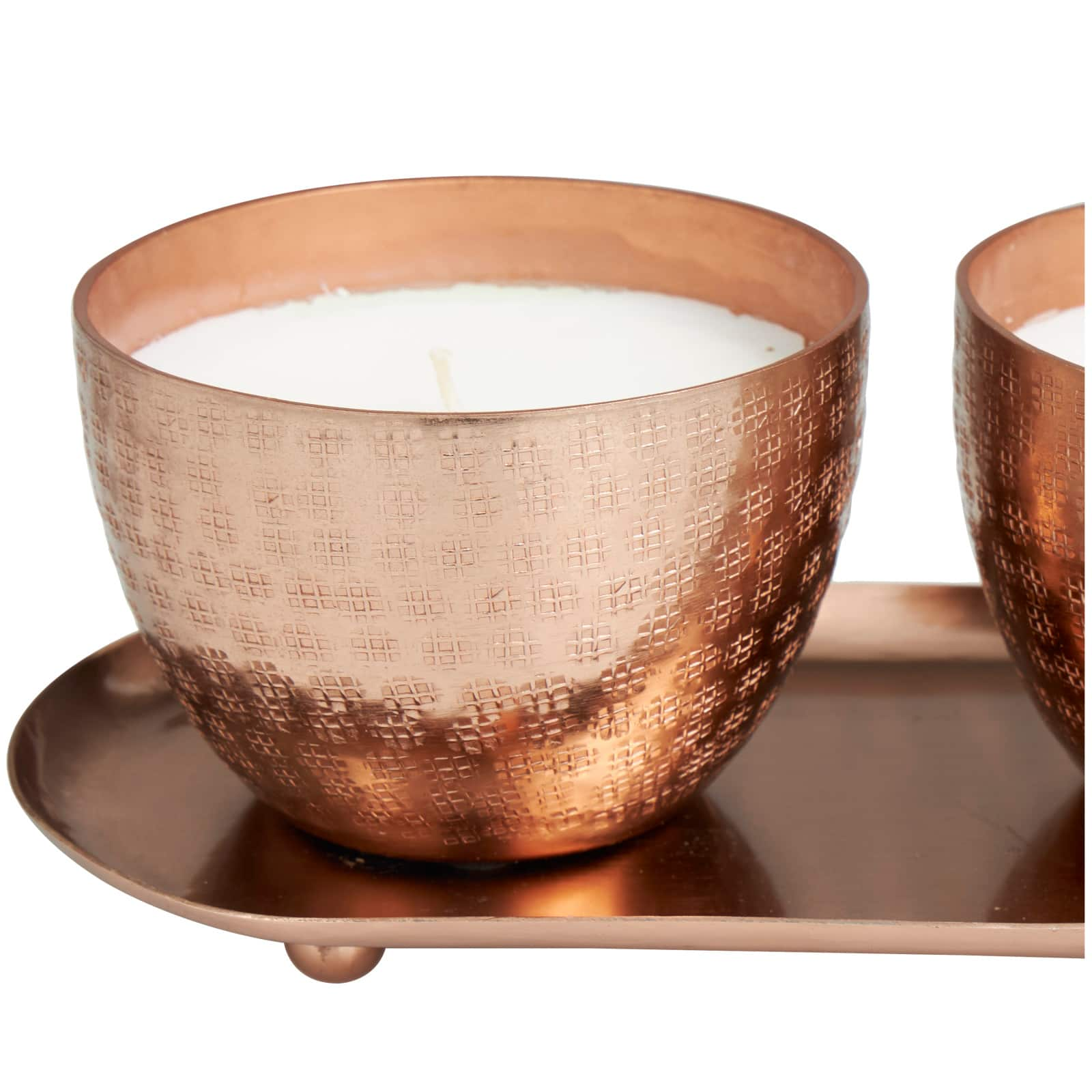 10oz. Sauvignon Blanc Scented Candles in Copper Bowls with Tray