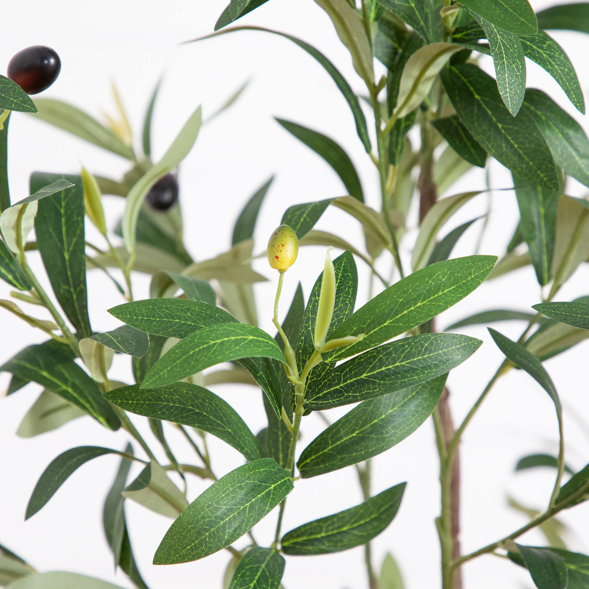 5ft. Artificial Minimalist Olive Tree in White Decorative Planter