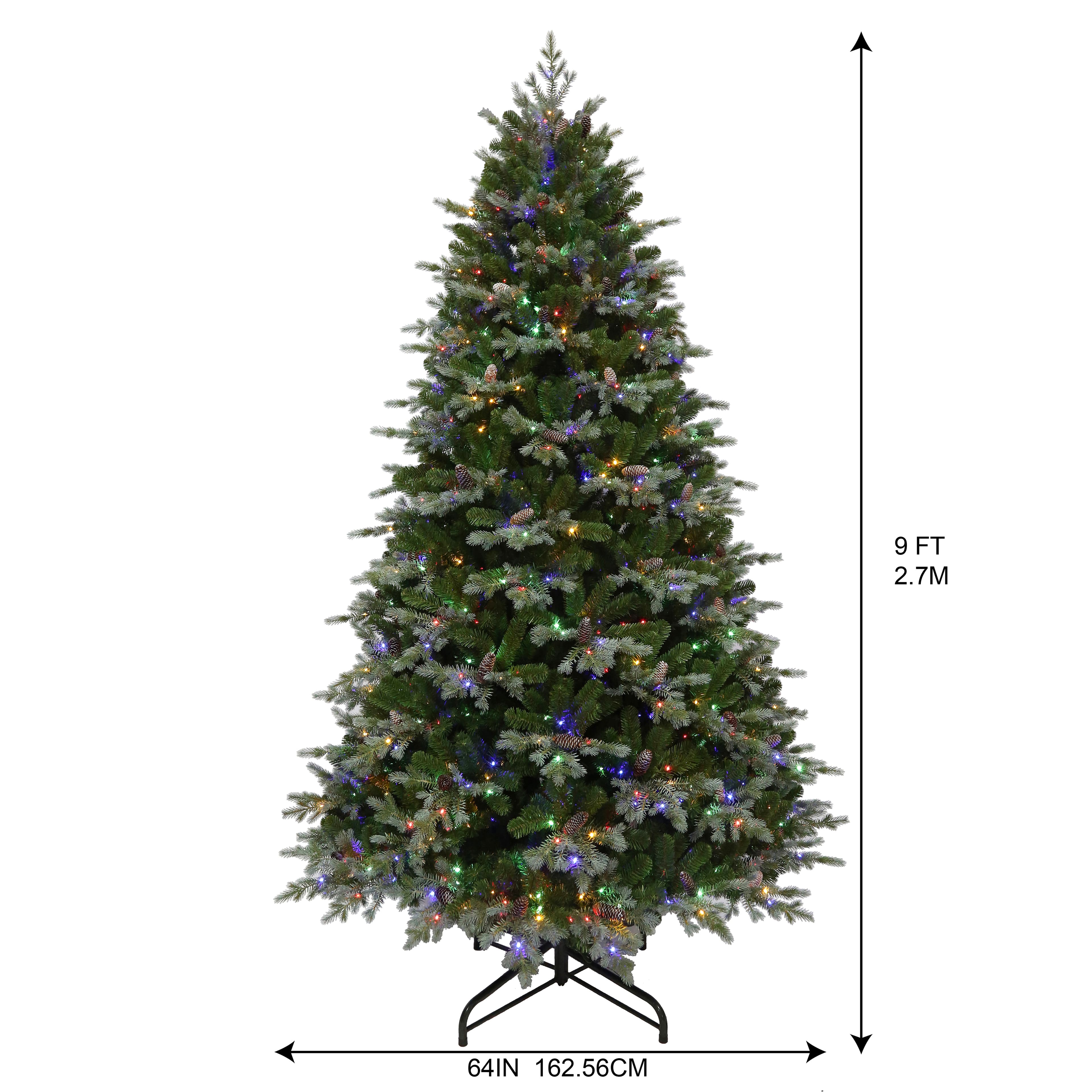 9ft. Pre-Lit Blue Mountain Spruce Realistic Artificial Christmas Tree, Colour Changing Micro LED Lights by Ashland&#xAE;