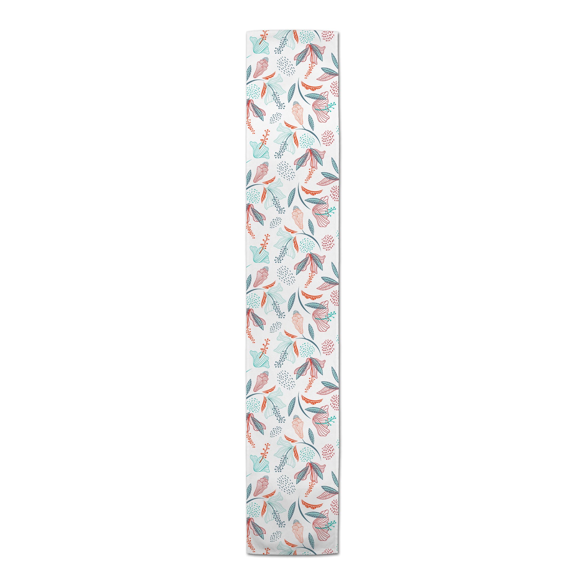 Orange & Blue Florals Indoor/Outdoor Table Runner