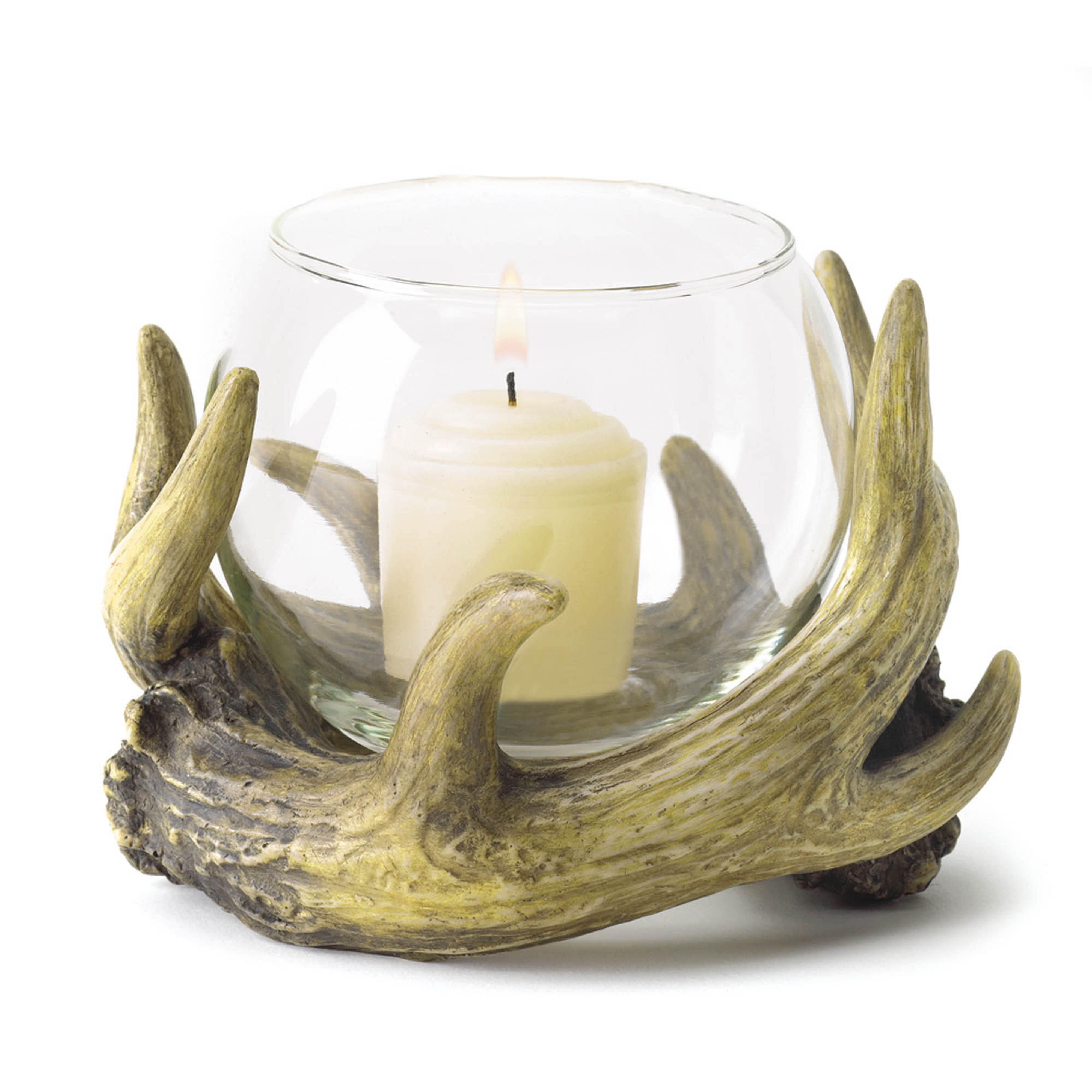 4&#x22; Rustic Antler Candleholder