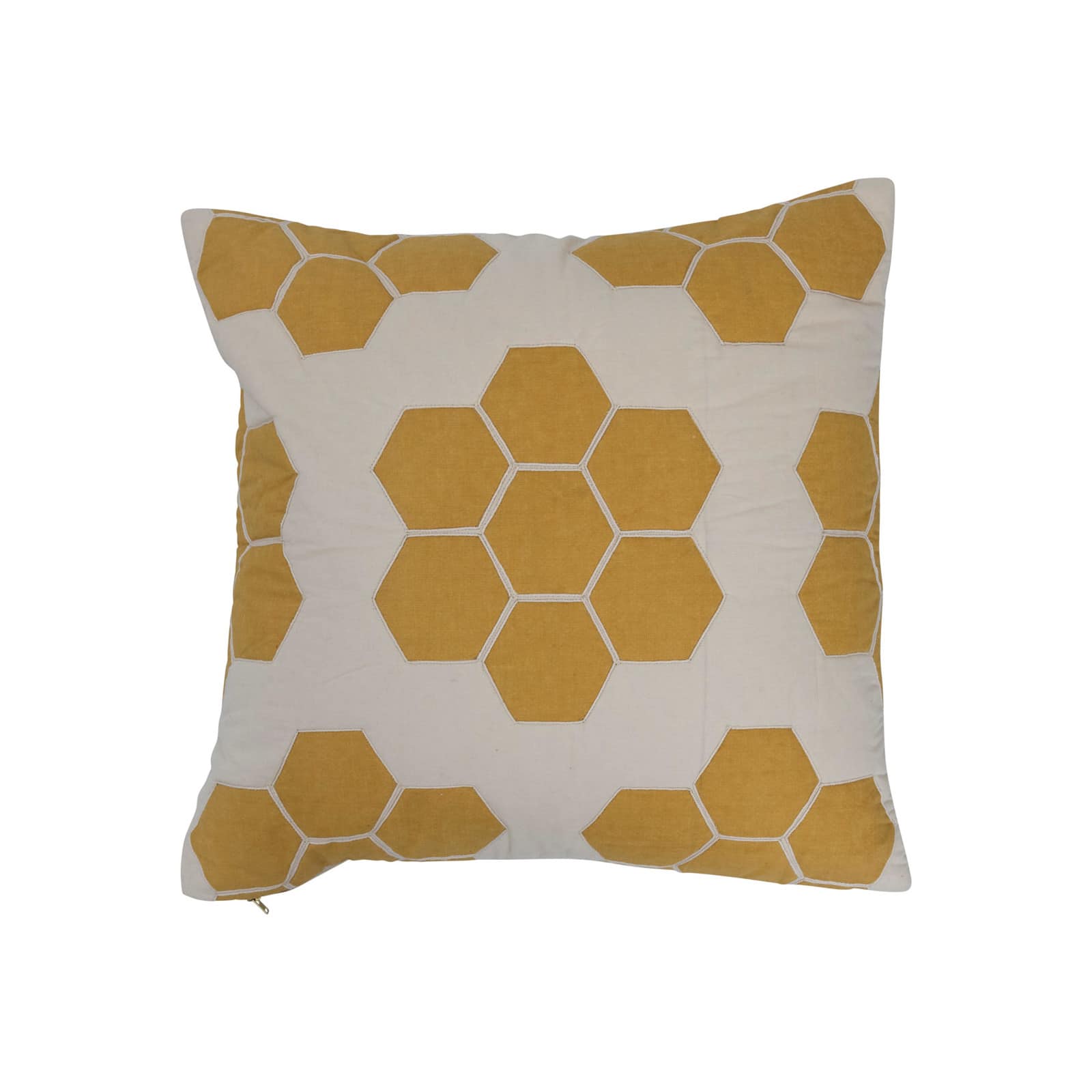 Hello Honey&#xAE; Yellow &#x26; White Quilted Honeycomb Cotton Pillow