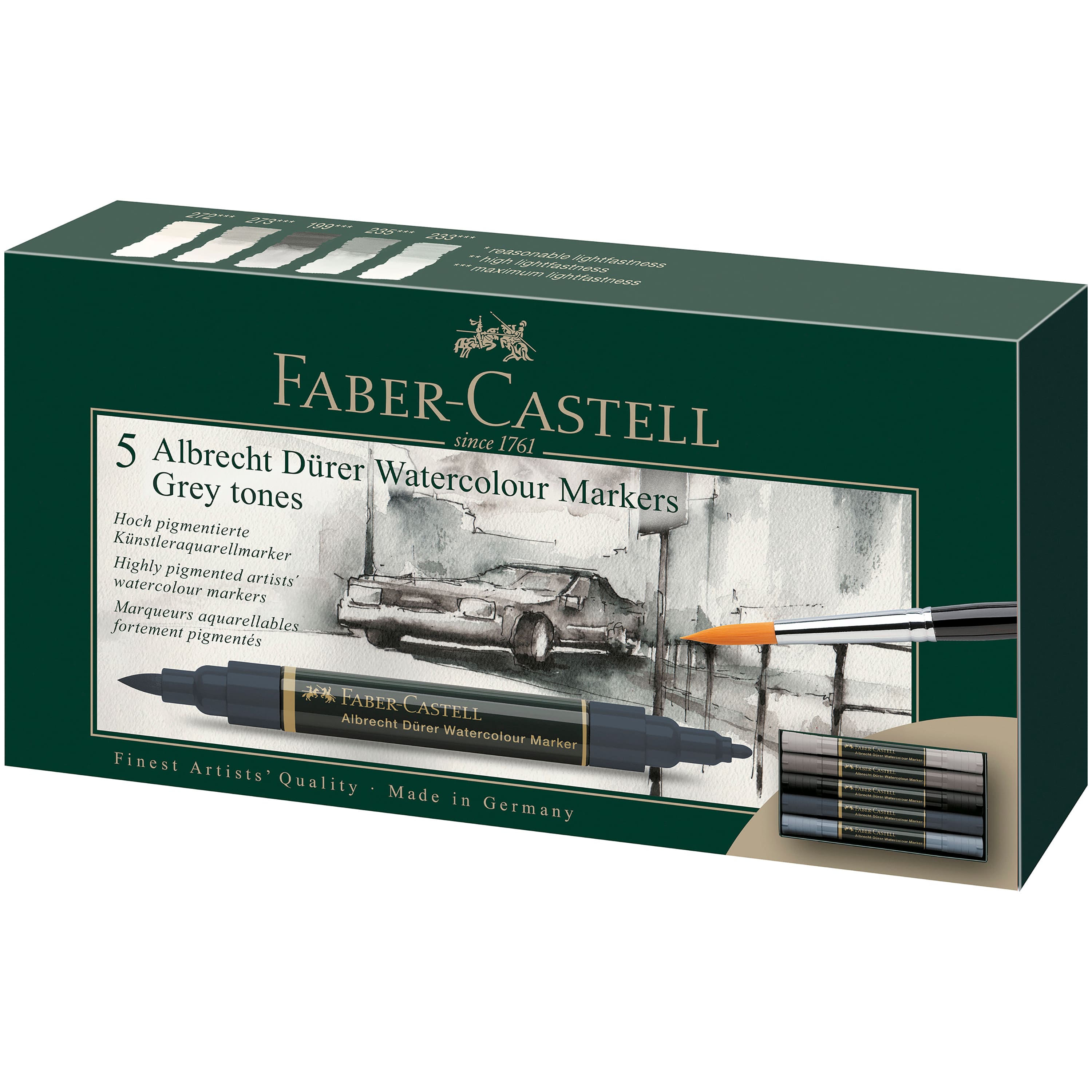 Faber-Castell&#xAE; Arbrecht D&#xFC;rer 5-Piece Watercolor Marker Set
