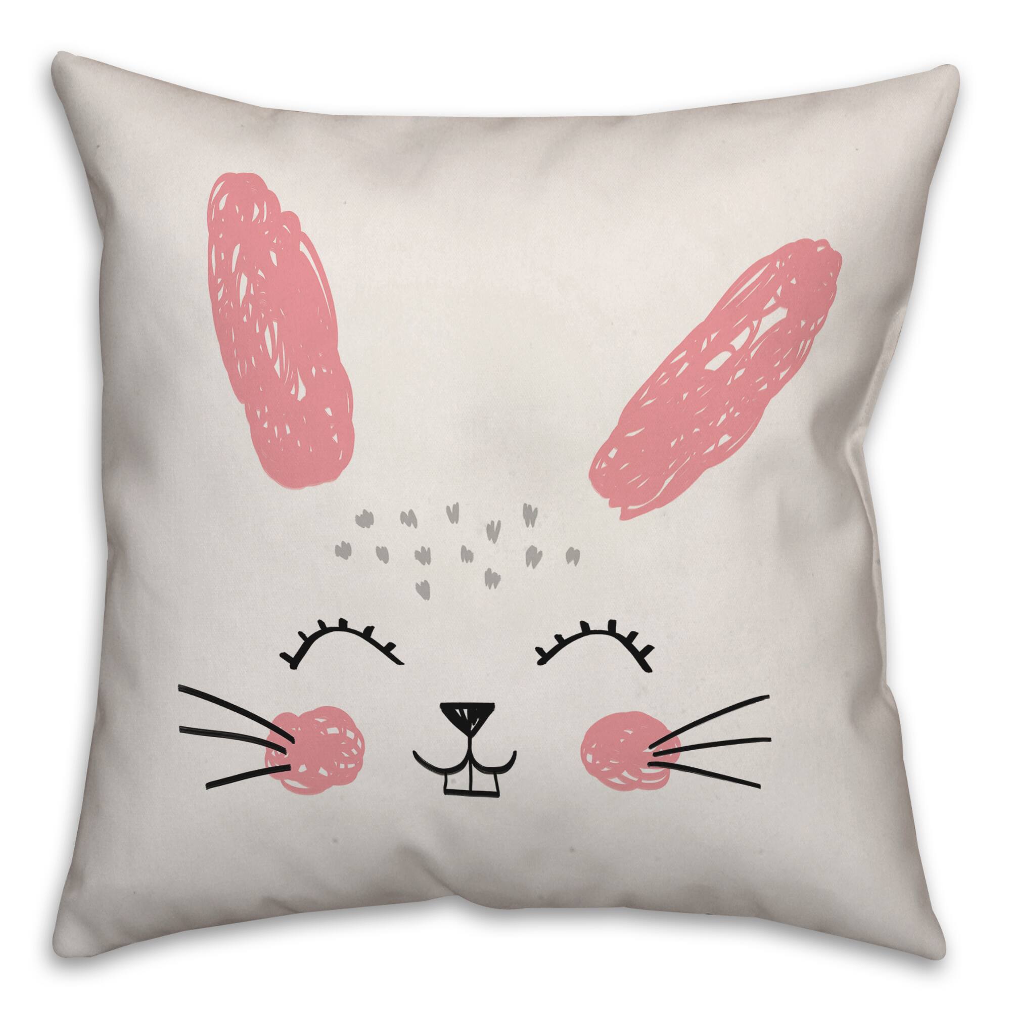 Reversible Bunny Throw Pillow