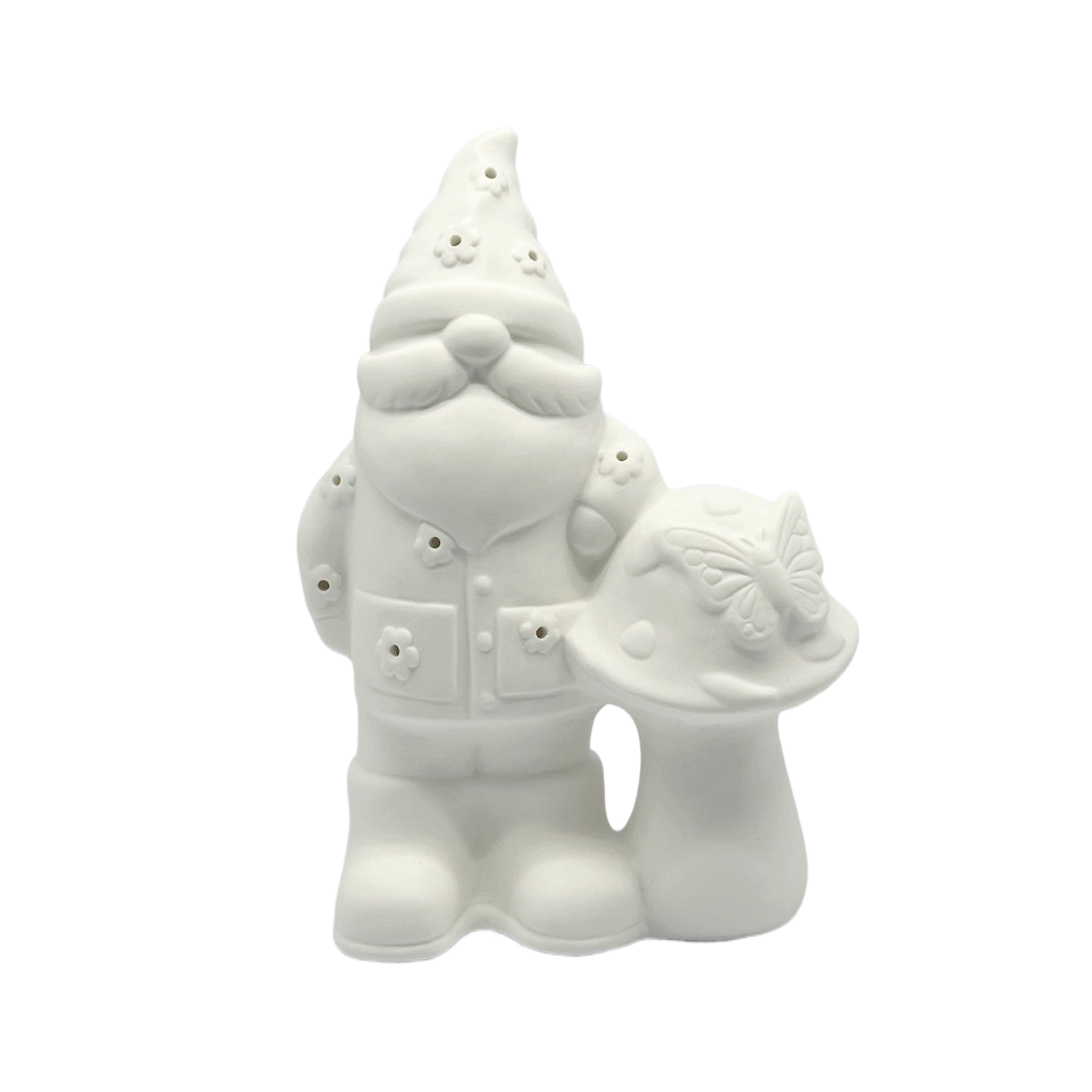 8&#x22; Unfinished Gnome Mushroom DIY LED Ceramic D&#xE9;cor by Make Market&#xAE;