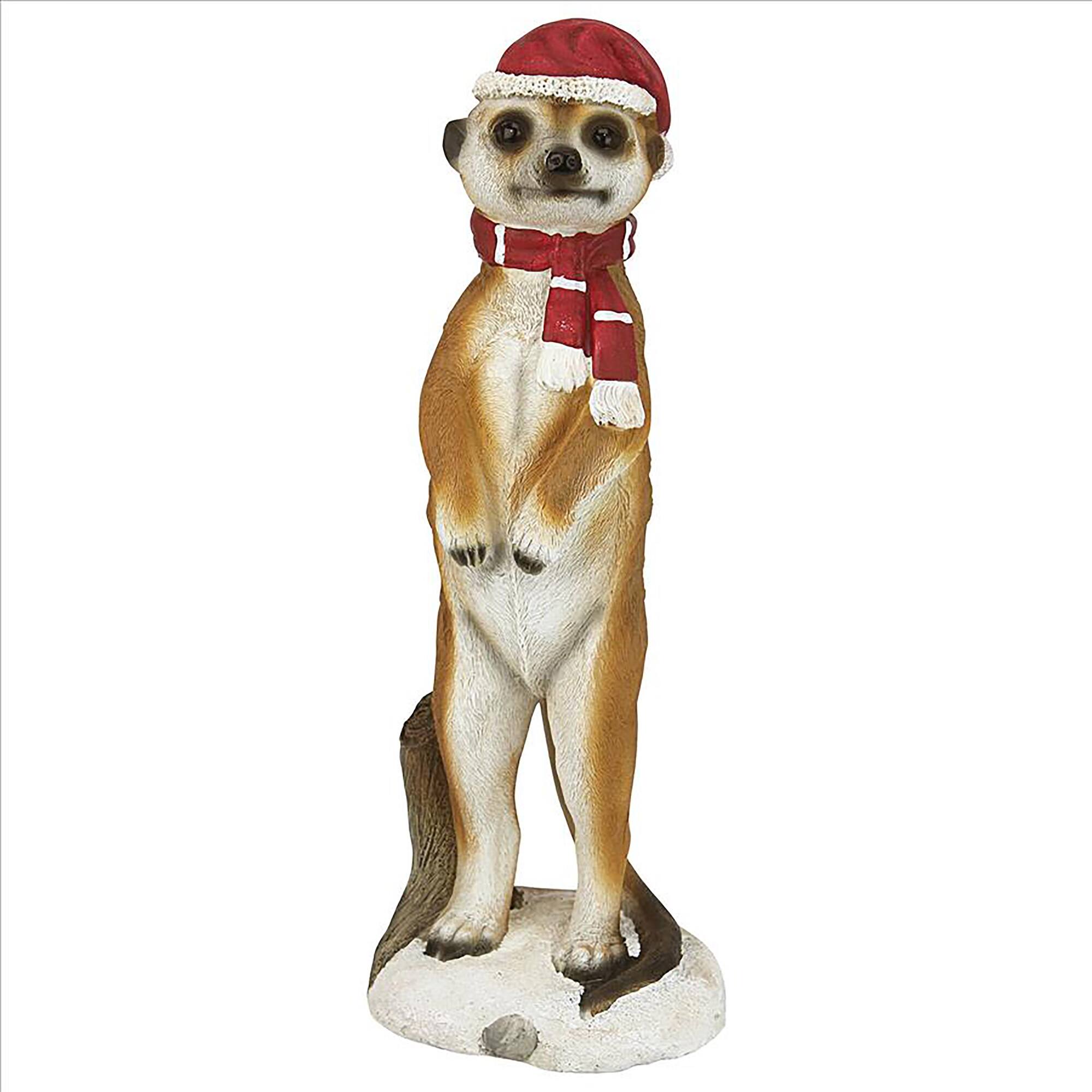 Design Toscano Merry Meerkat Holiday Greeter Statue