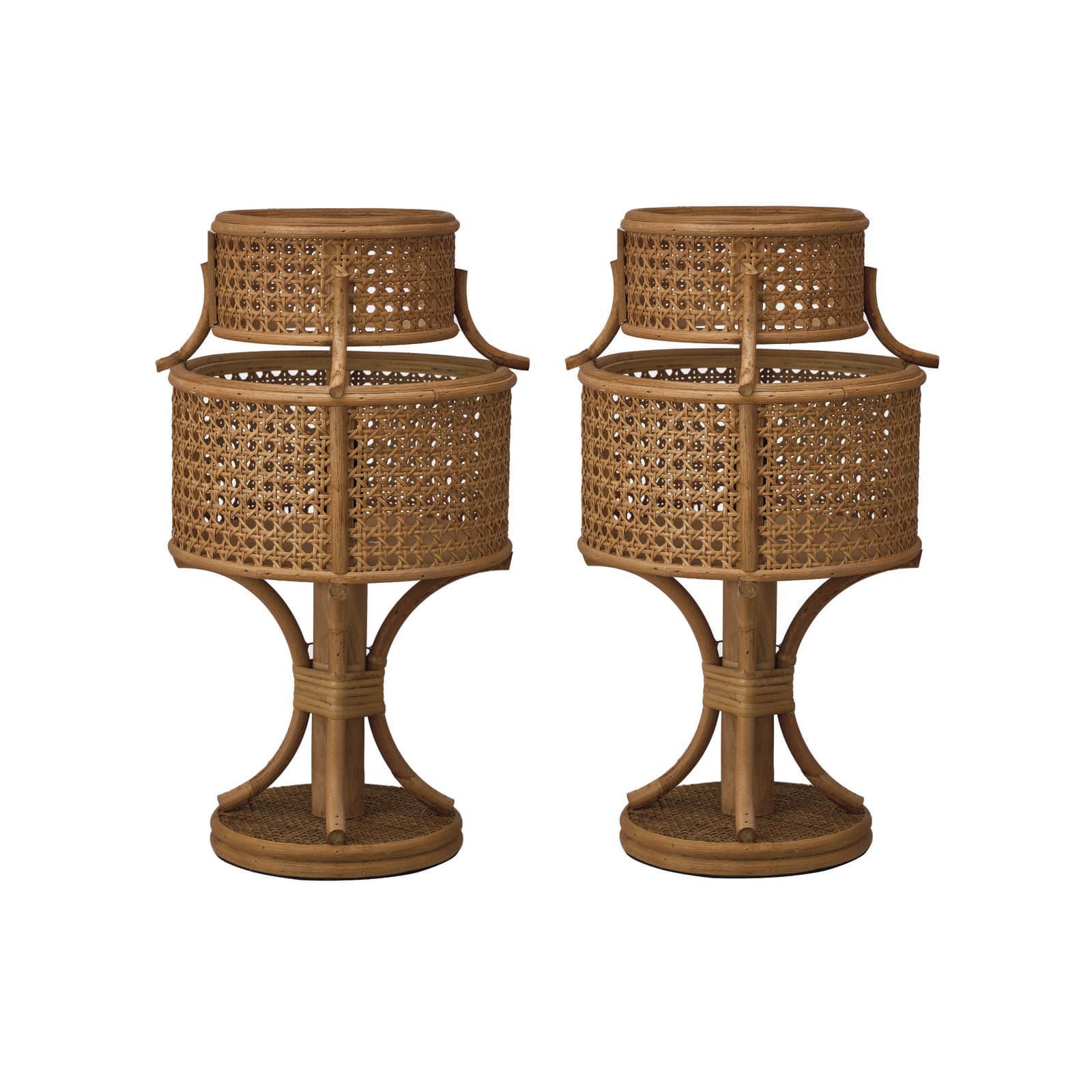 Hello Honey® 18" Rustic Rattan Vintage Reproduction Table Lamp, 2ct.