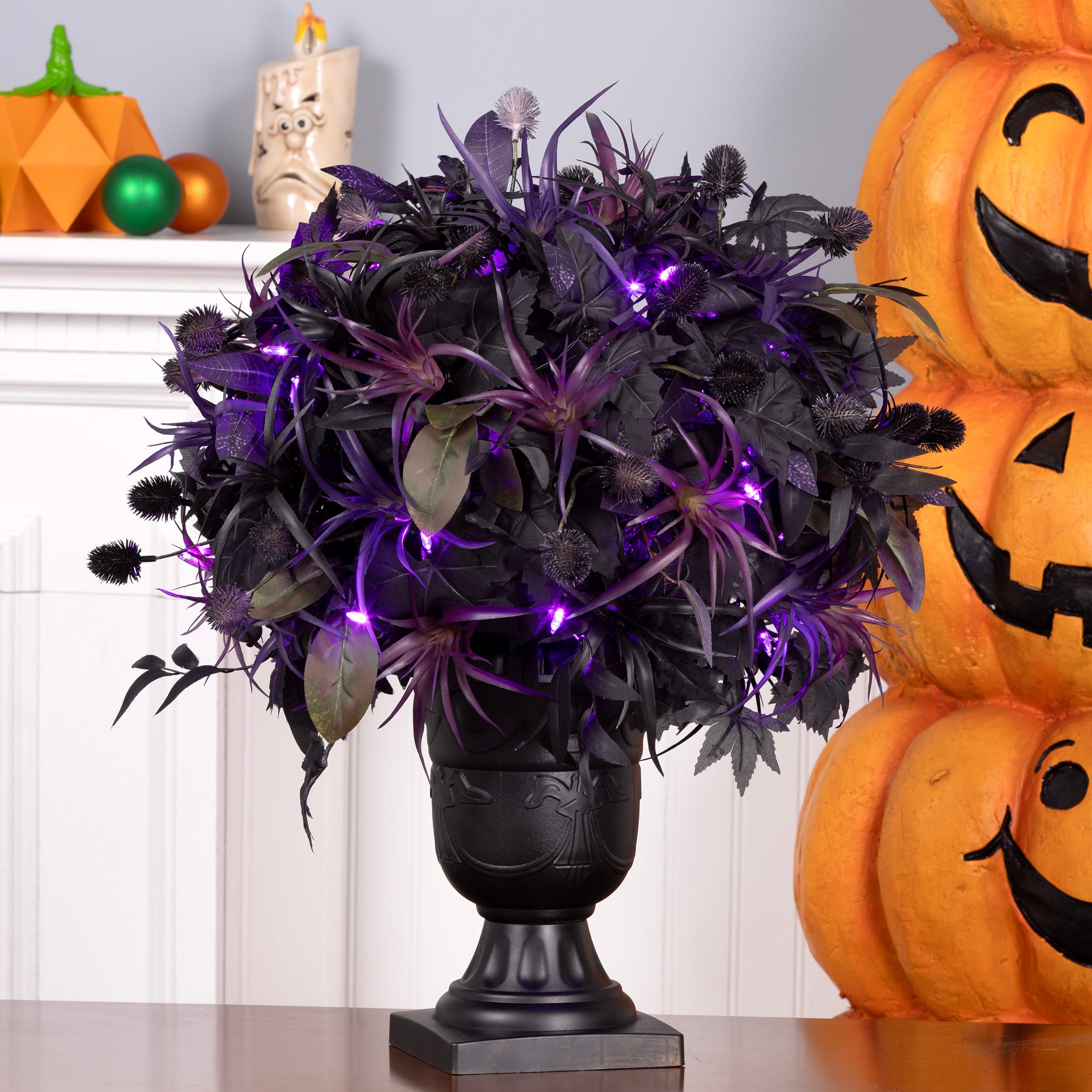 2ft. Scare in the Air LED Halloween Centerpiece in Black Urn Planter