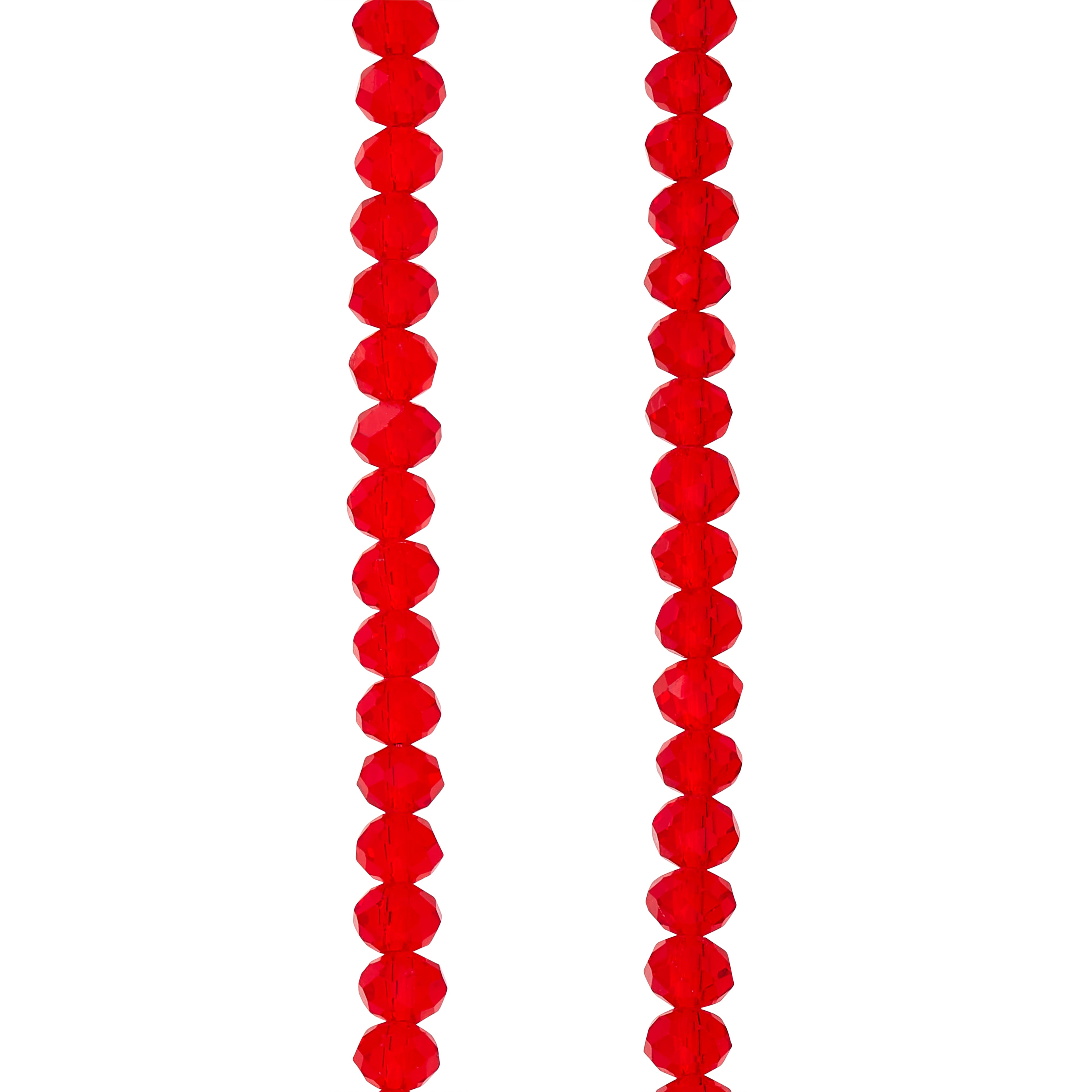 12 Pack: Ruby Faceted Glass Rondelle Beads, 6mm by Bead Landing™