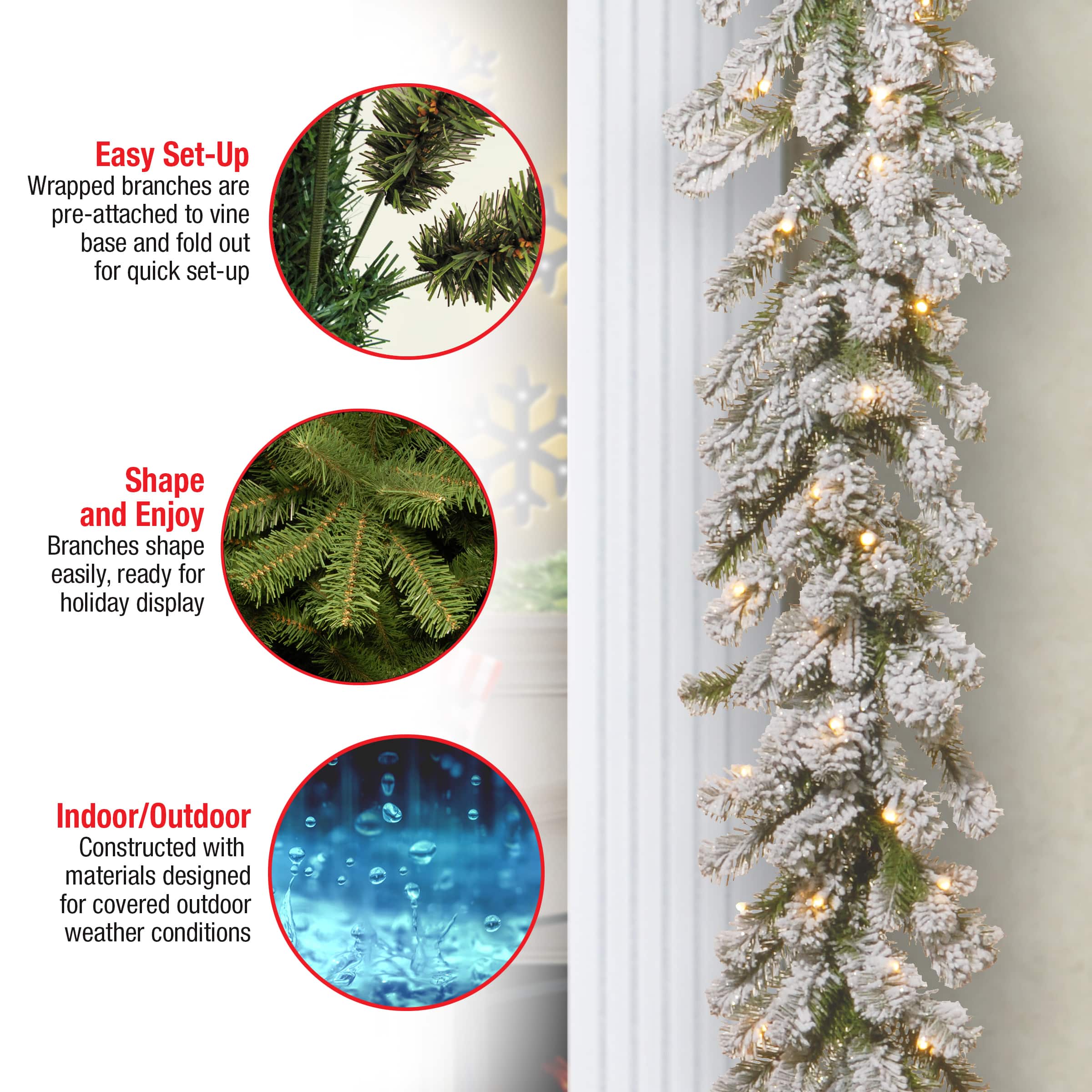 9ft. Snowy Sheffield Spruce Garland With Twinkly&#x2122; LED Lights