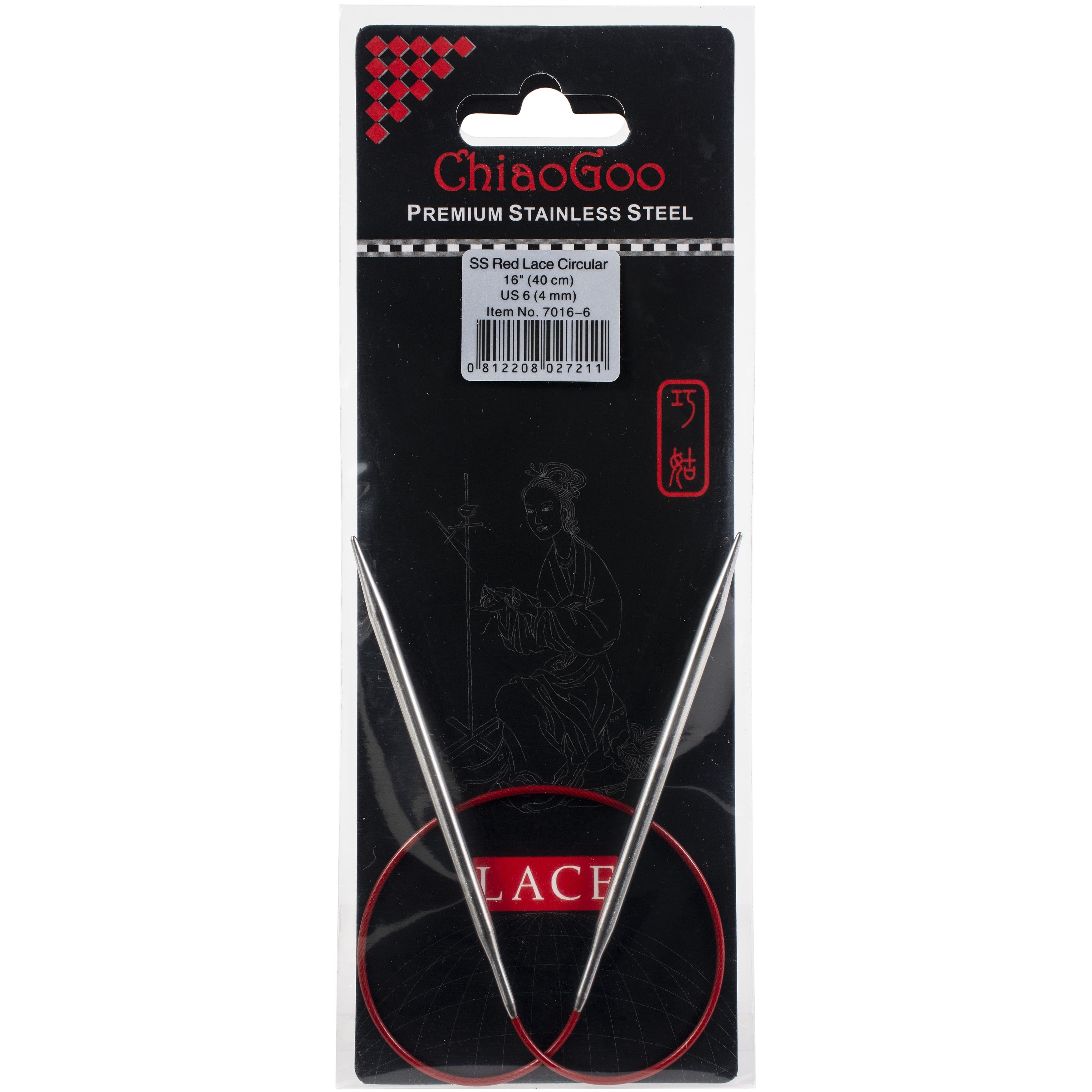 ChiaoGoo RED Lace&#x2122; 16&#x22; Stainless Circular Knitting Needles