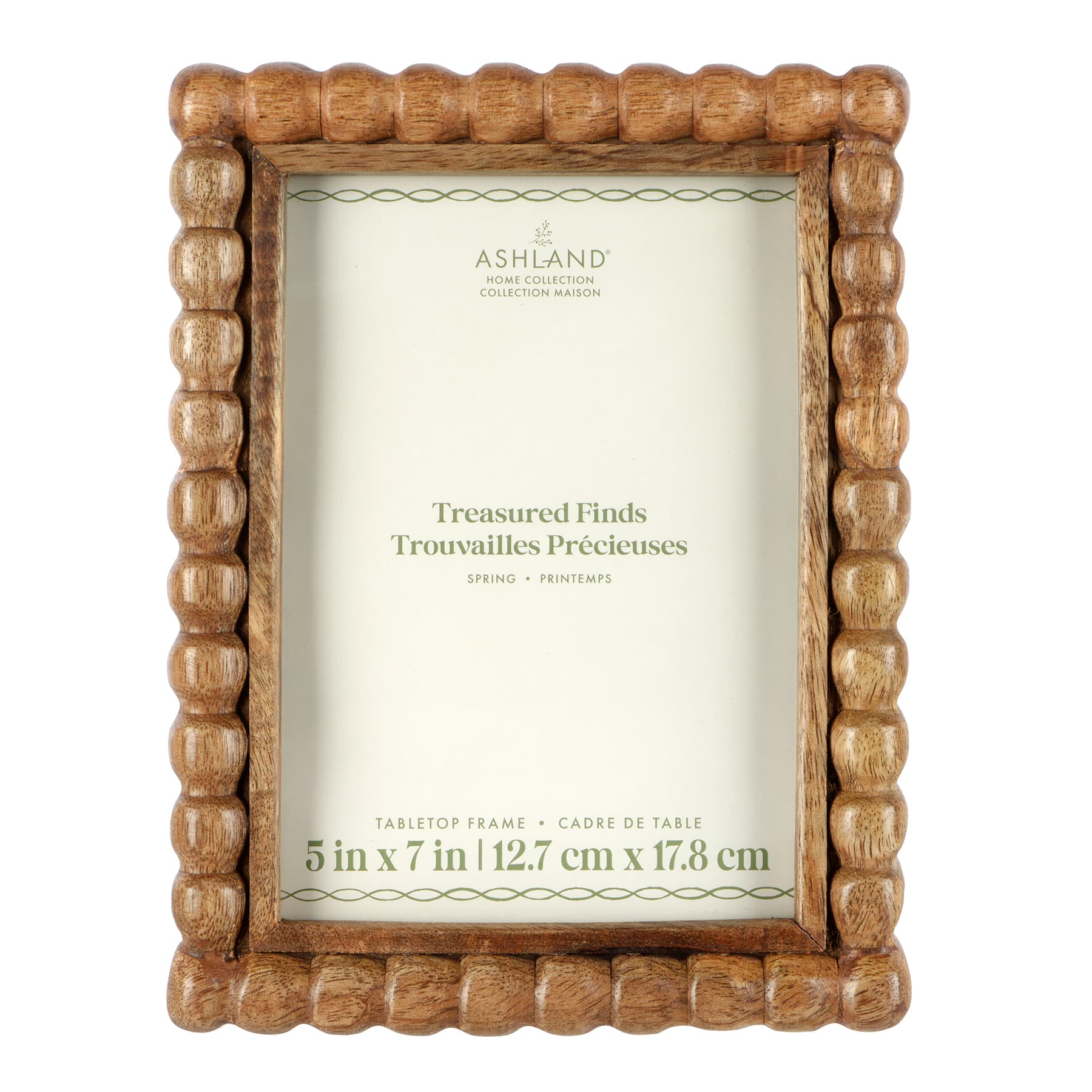 5" x 7" Natural Beaded Edge Wood Tabletop Frame, Treasured Finds by Ashland®