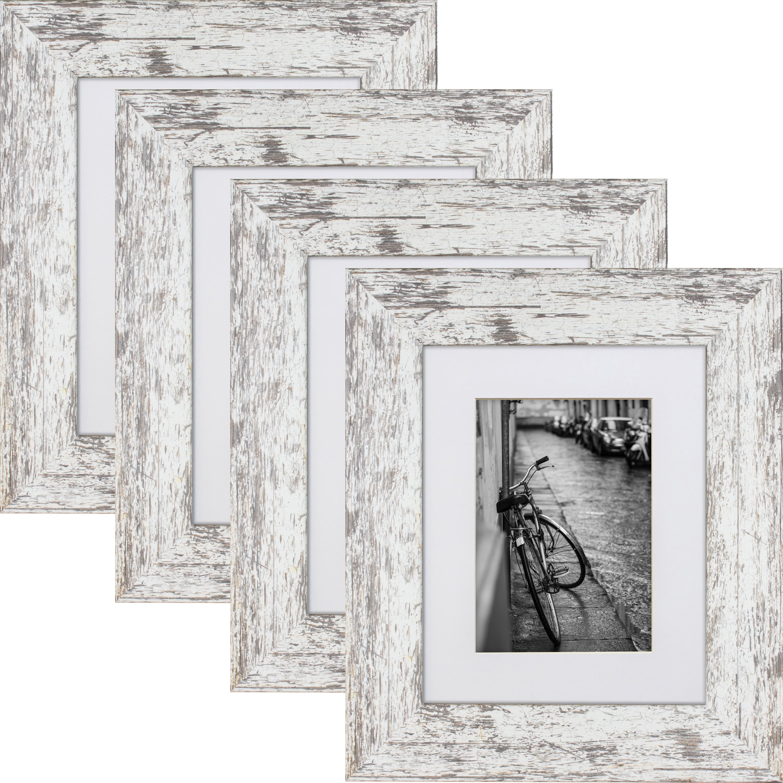 4 Pack American Barn Alabaster White Picture Frame with Mat by Craig Frames