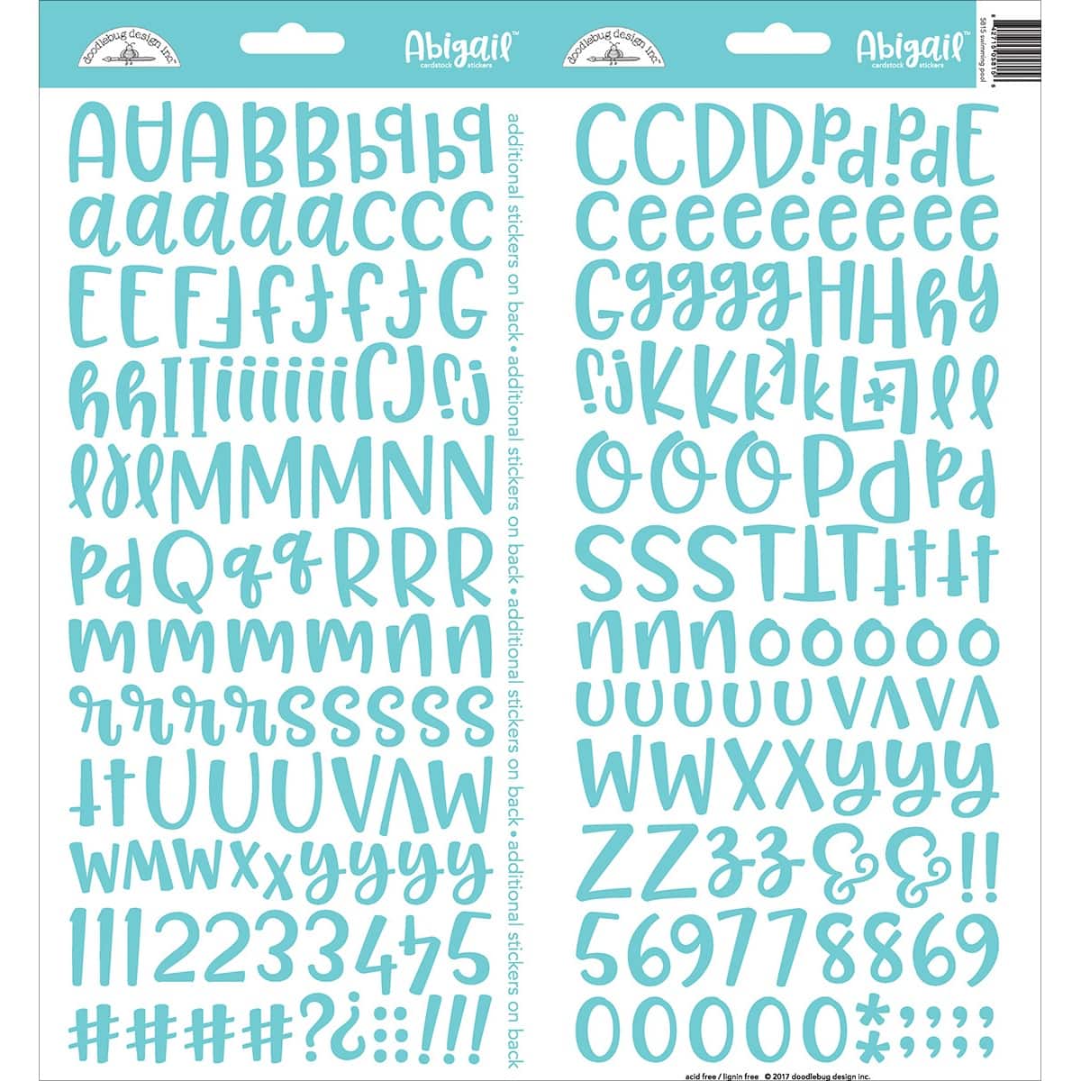 Doodlebug Design Inc.™ Abigail™ Font Alpha Cardstock Stickers