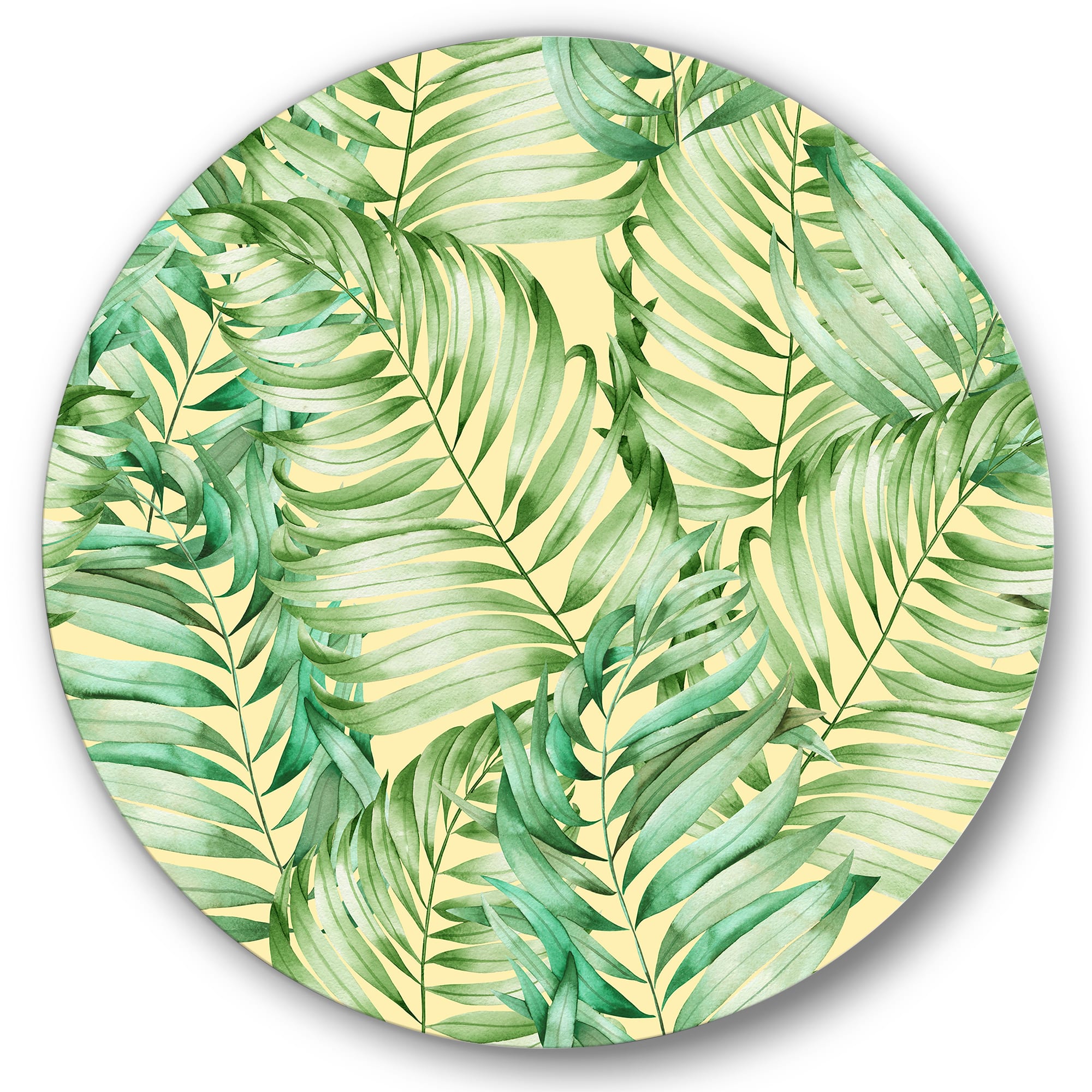 Designart - Tropical Leaves of Monstera - Tropical Metal Circle Wall Art