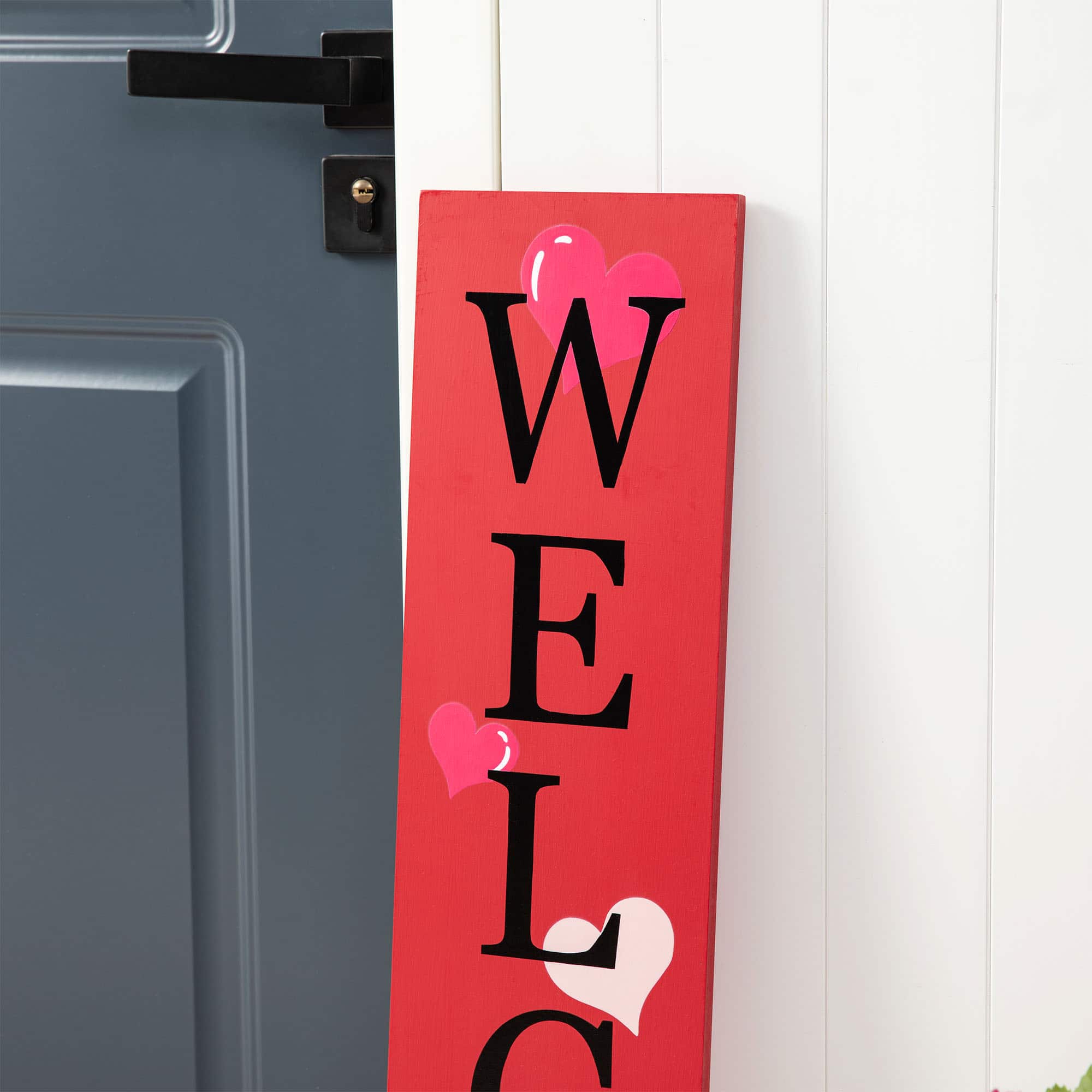 Glitzhome&#xAE; 36&#x22; Valentine&#x27;s Wooden Welcome Porch Sign