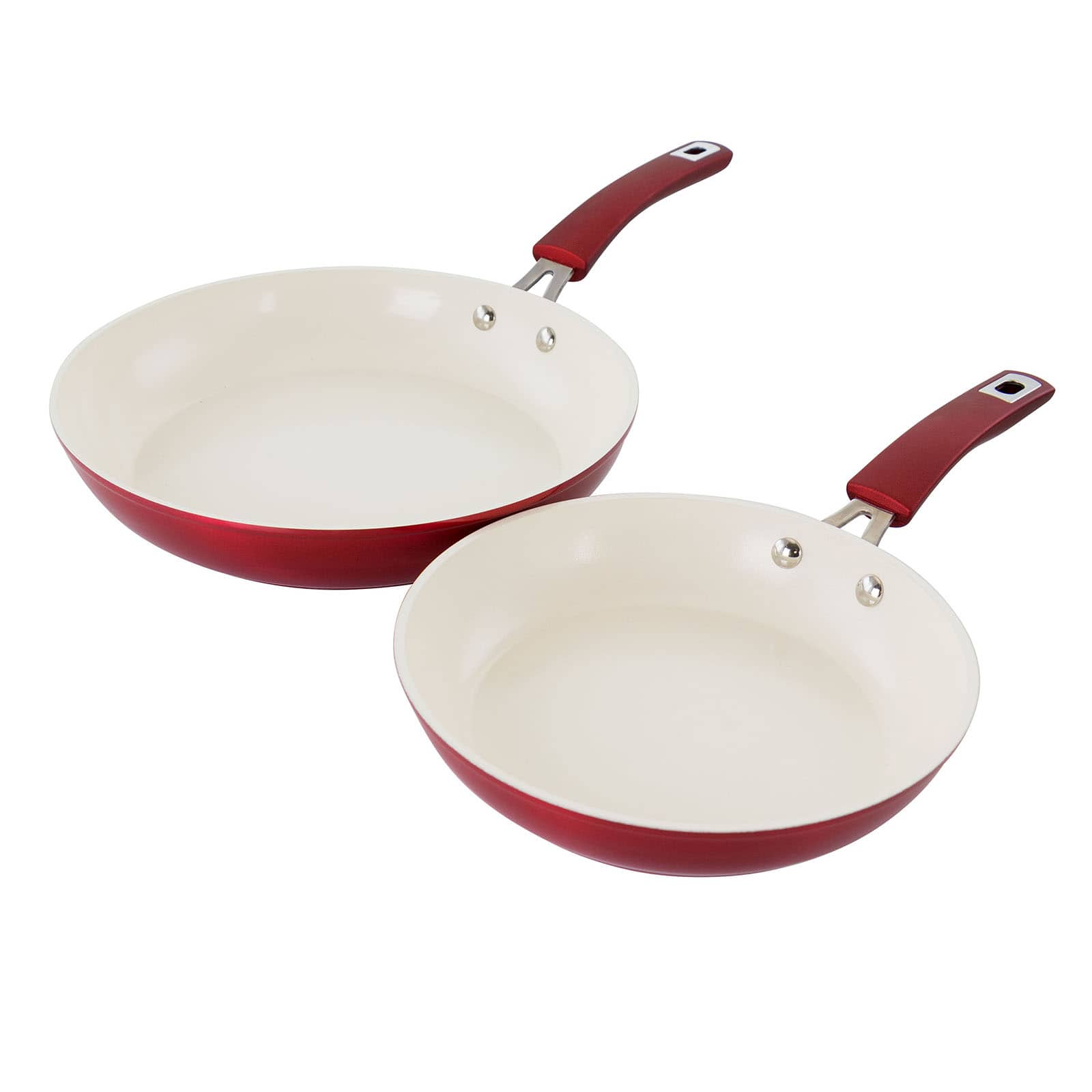 Kenmore® Arlington 2-Piece Metallic Red Aluminum Ceramic Coated Nonstick Frying Pan Set