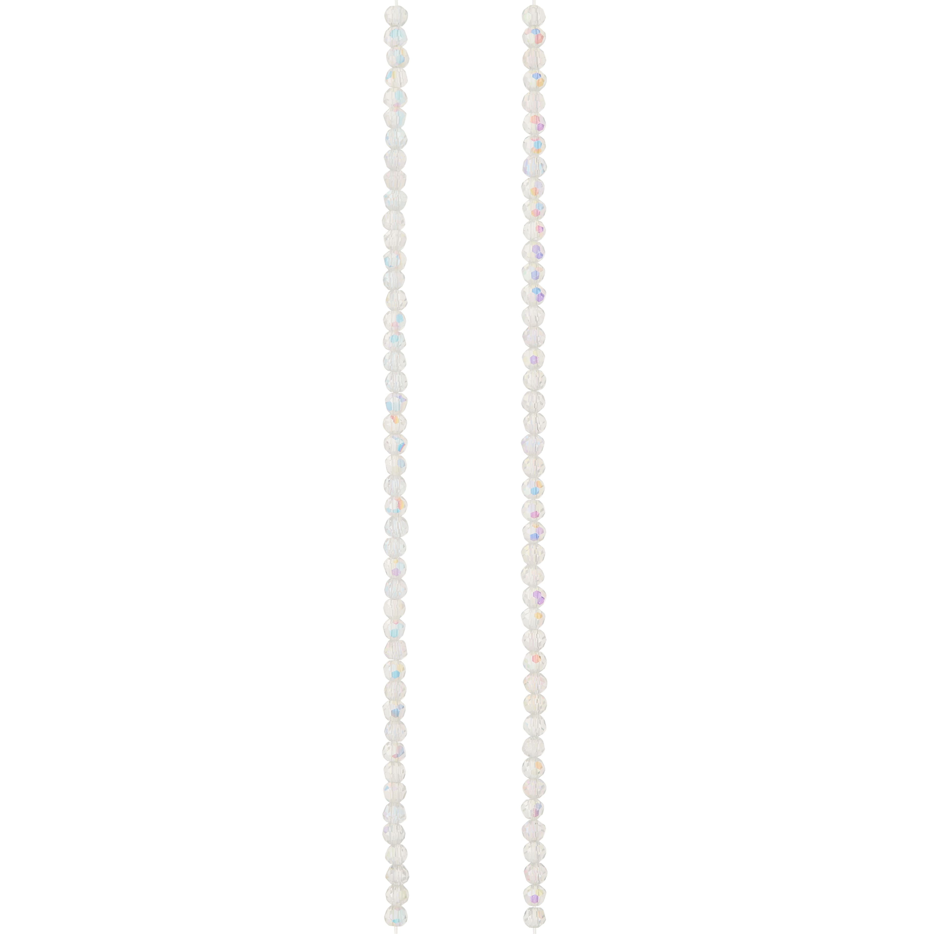 Perles rondes à facettes en verre cristal, 3 mm de Bead Landing