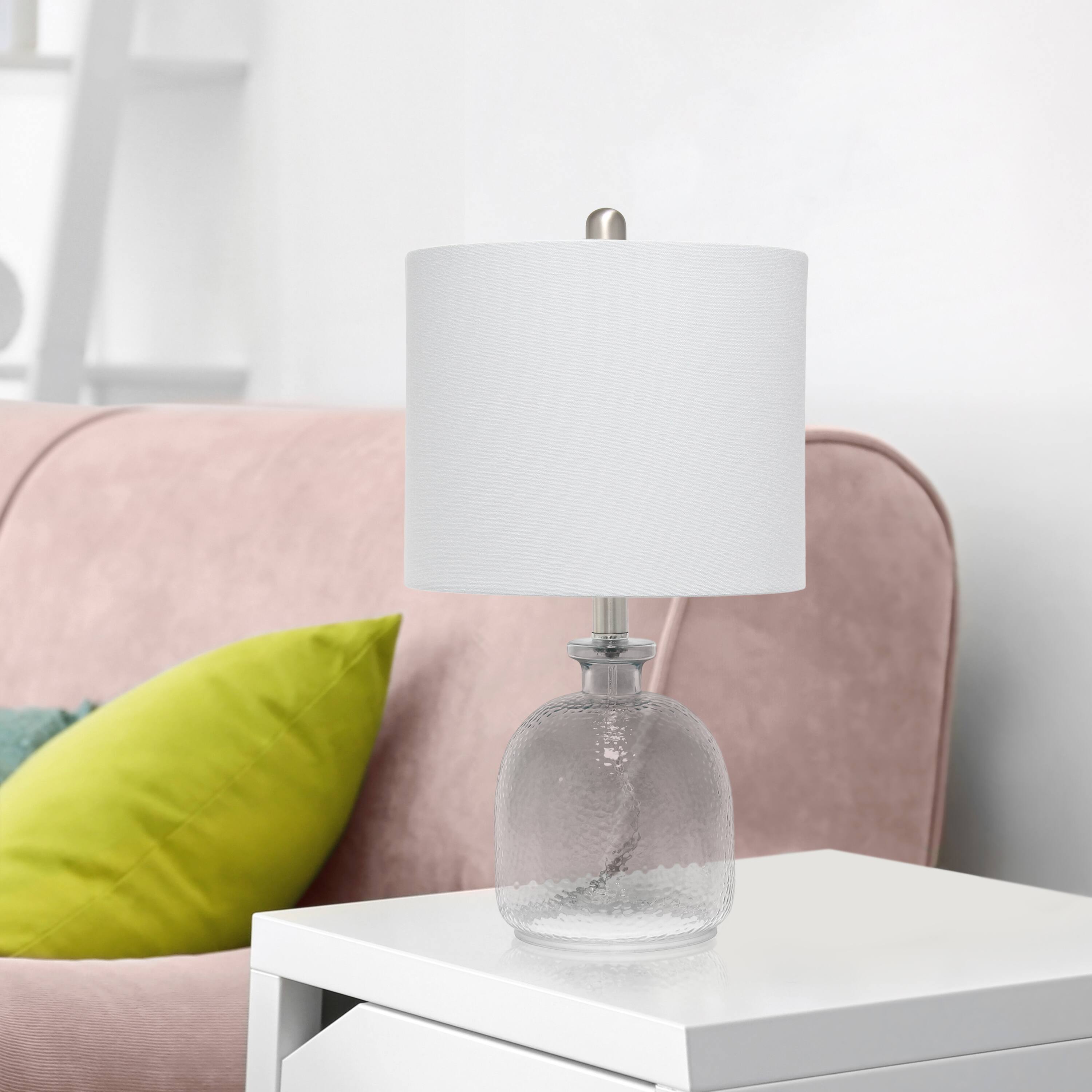 Lalia Home 20&#x22; Smokey Gray Hammered Glass Jar Table Lamp