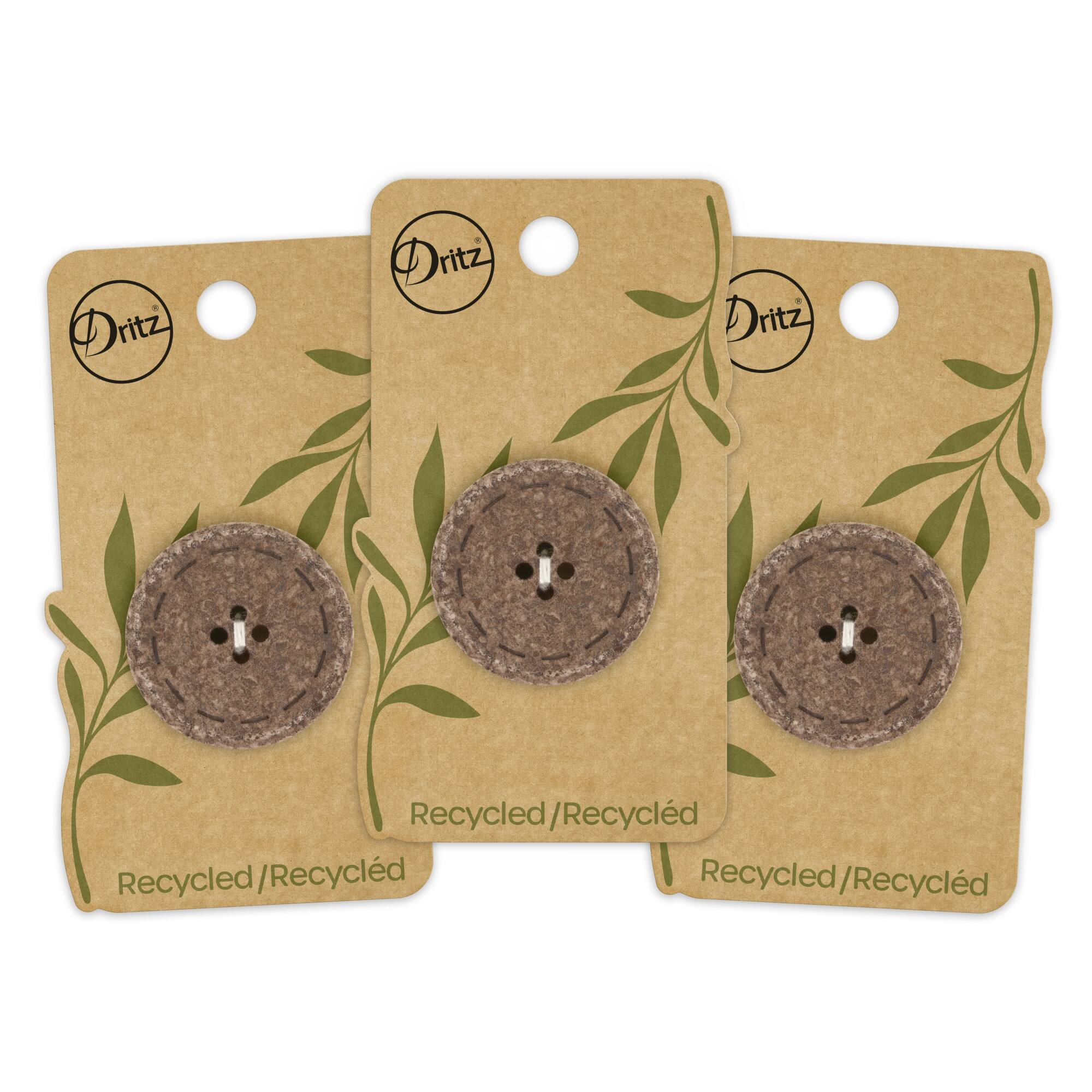 Dritz&#xAE; 30mm Recycled Cotton Round Stitch Button, 3ct.