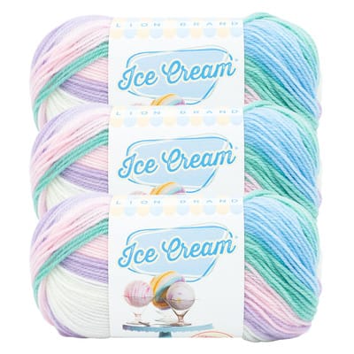 3 ct Lion Brand Ice Cream Roving Yarn in Sugar Baby | 7 | Michaels