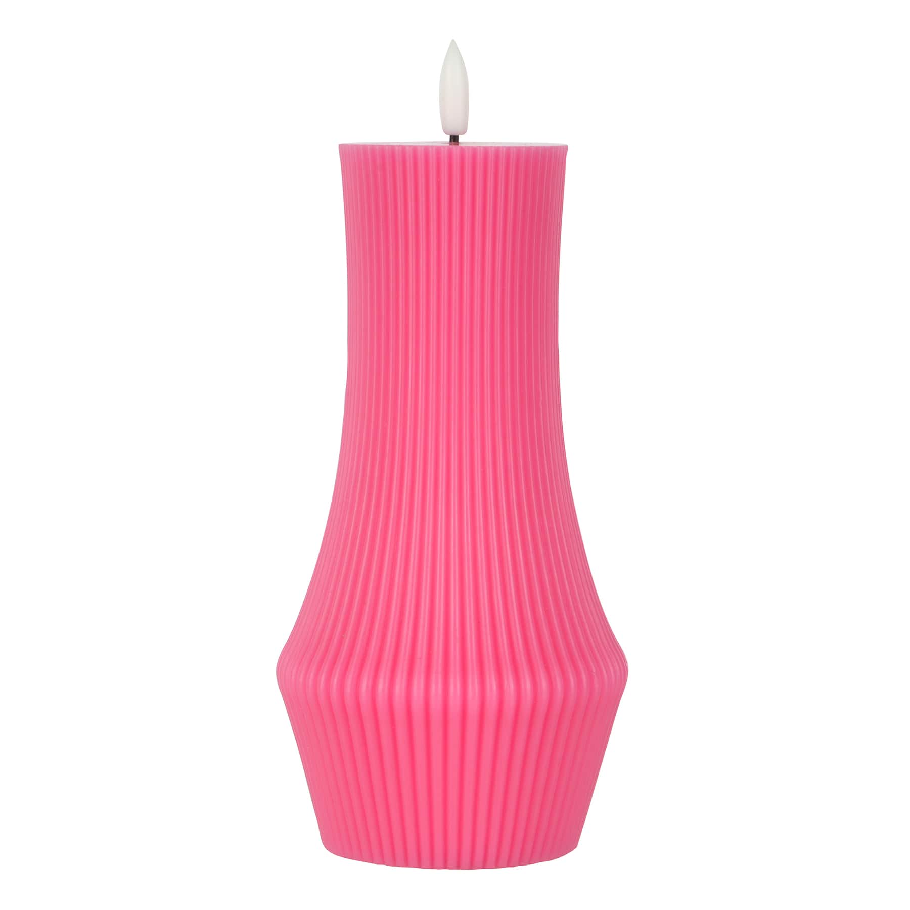 8.5&#x22; Ribbed Pillar LED Wax Candle by Ashland&#xAE;