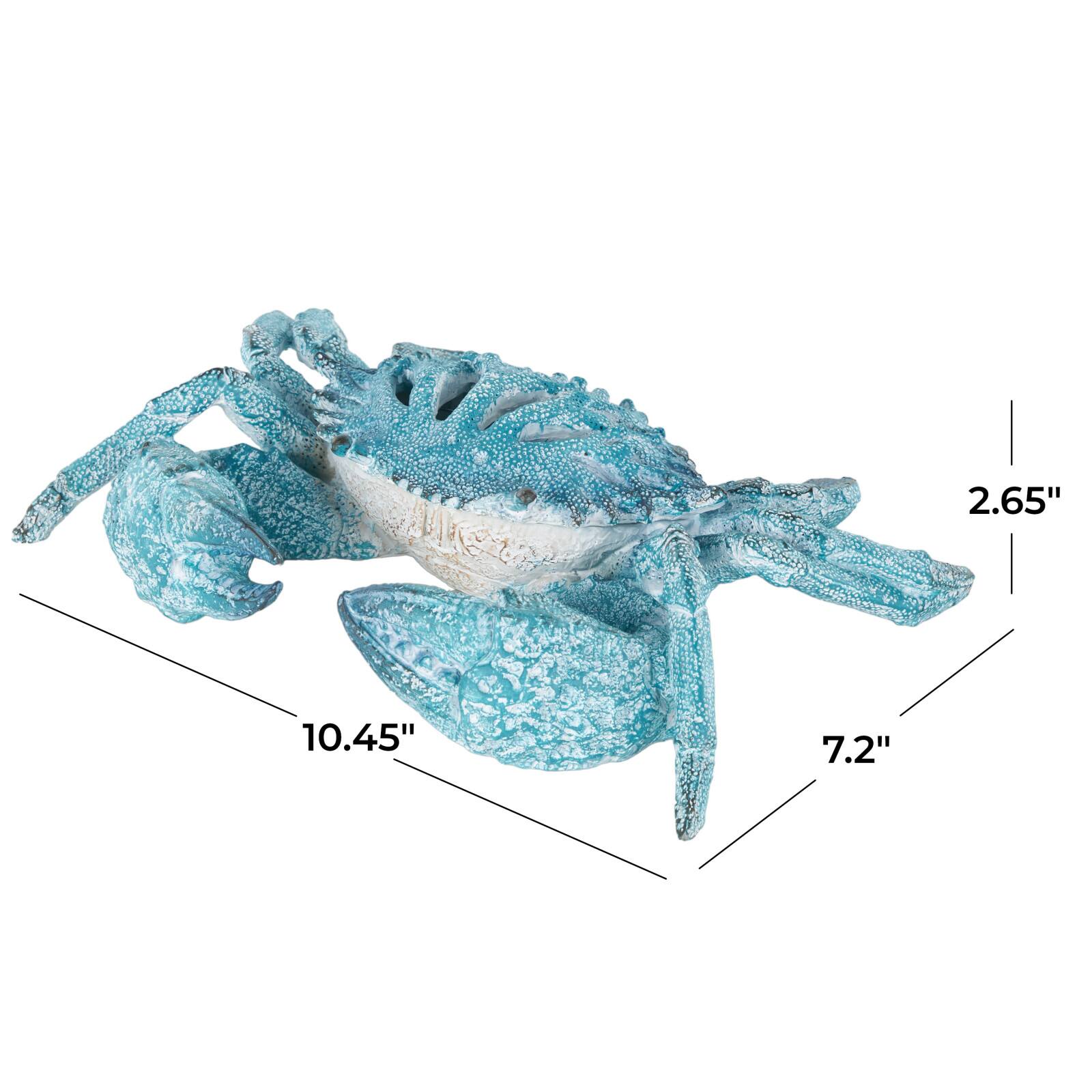 10" Polystone Crab Textured Decorative Sculpture