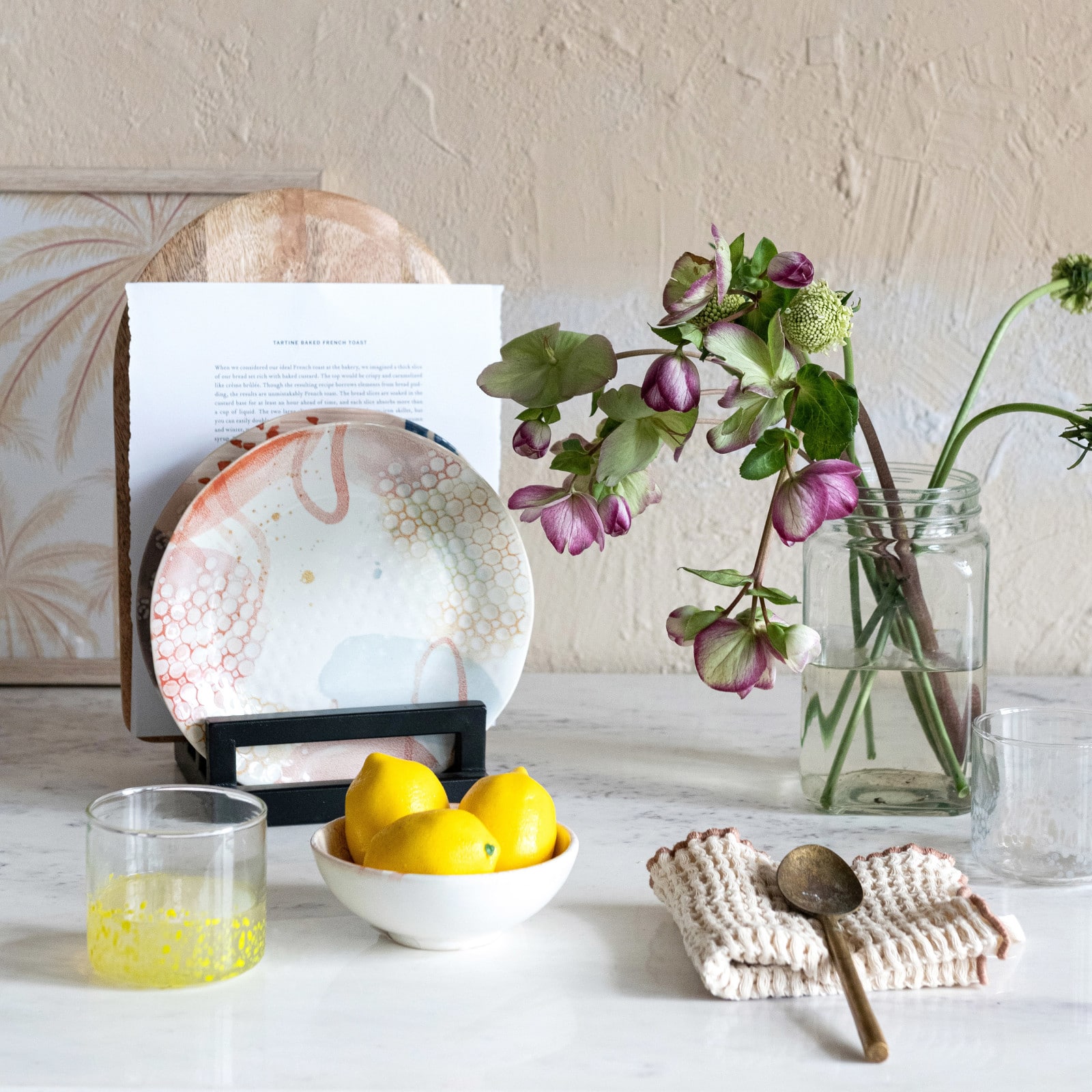 Hello Honey&#xAE; 8.5&#x22; Abstract Elegance Stoneware Plate Set