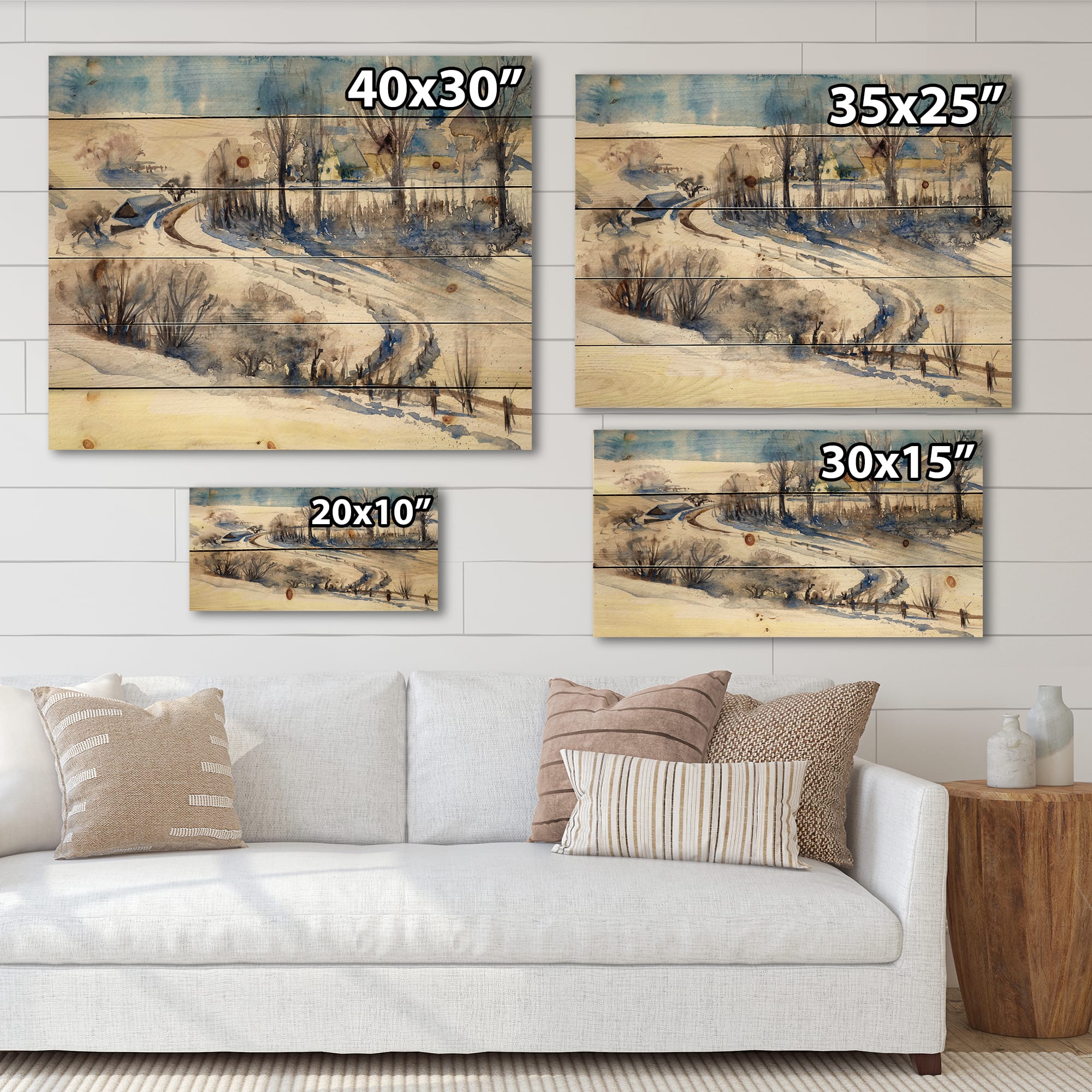 Designart - Country Road In Winter Times I