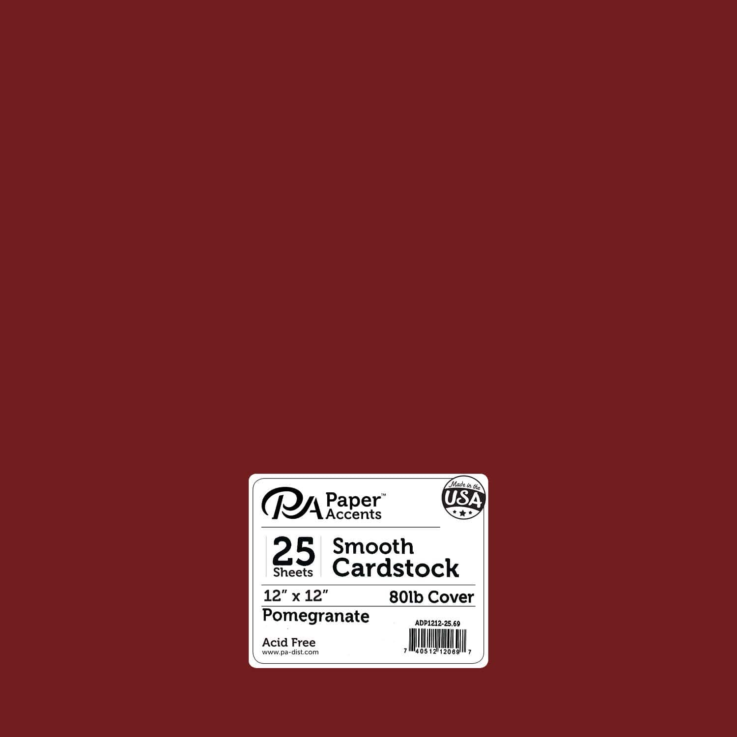 PA Paper™ Accents 12 x 12 80lb. Smooth Cardstock Paper, 25