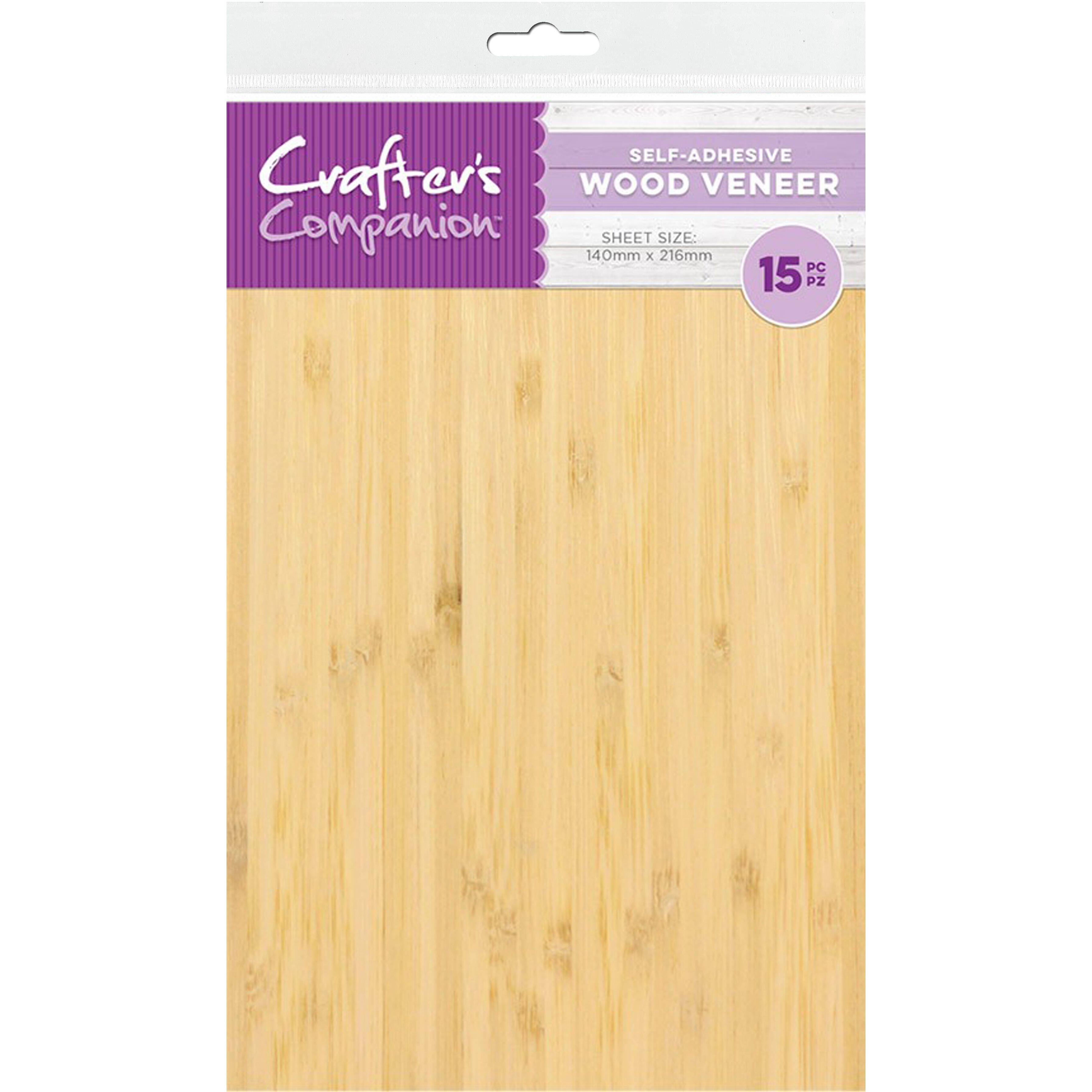 Crafters Companion 5.5 x 8.5 Self-Adhesive Wood Veneer, 15 sheets