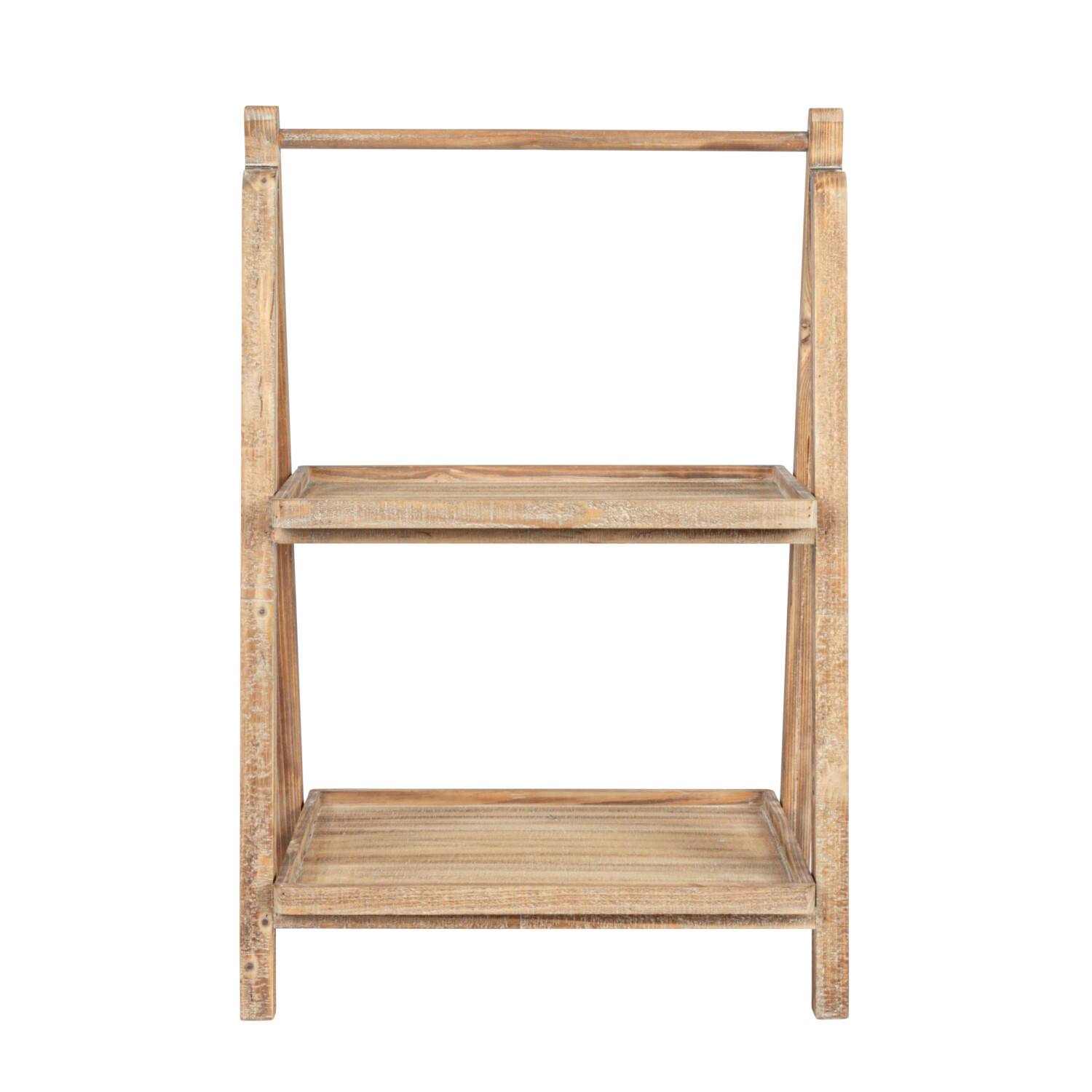 Hello Honey&#xAE; 3ft. 2-Tier Natural Wood Folding Storage Stand