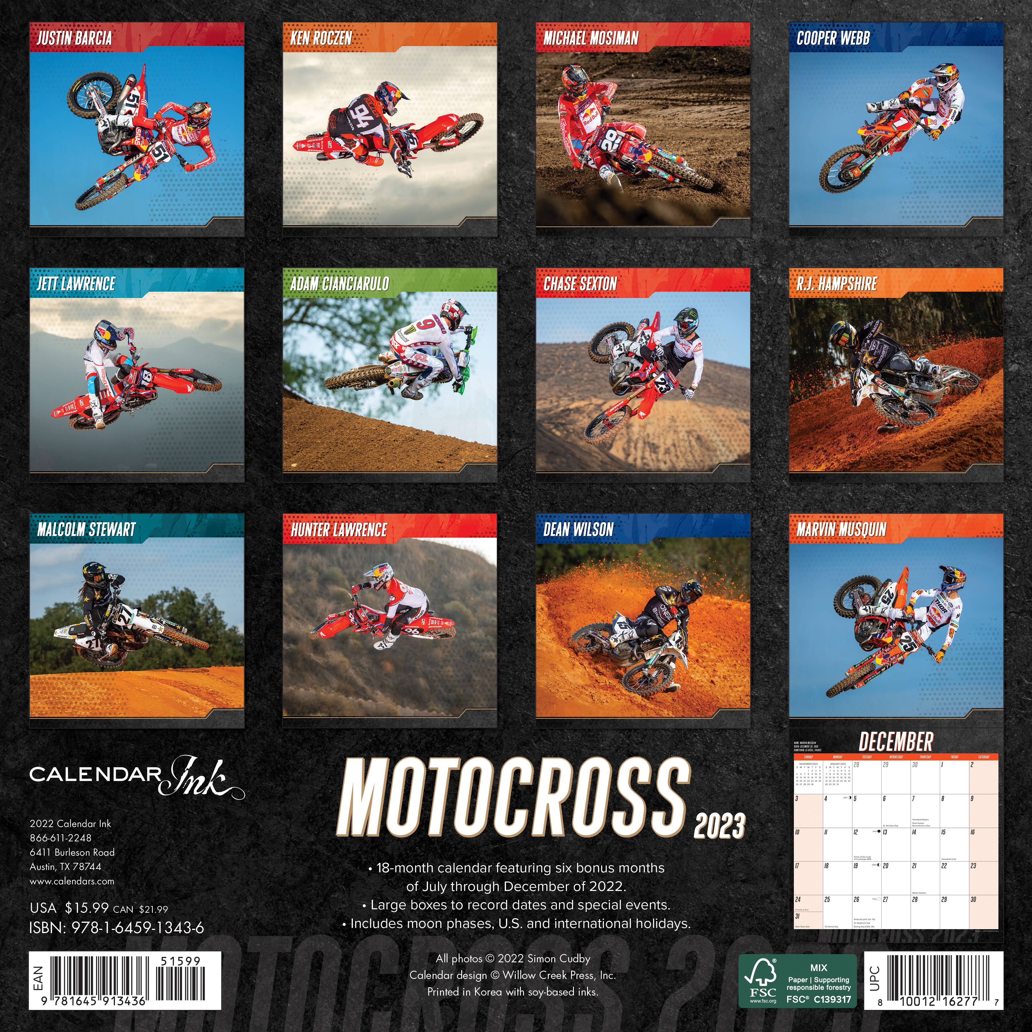 2023 Motocross Wall Calendar Michaels