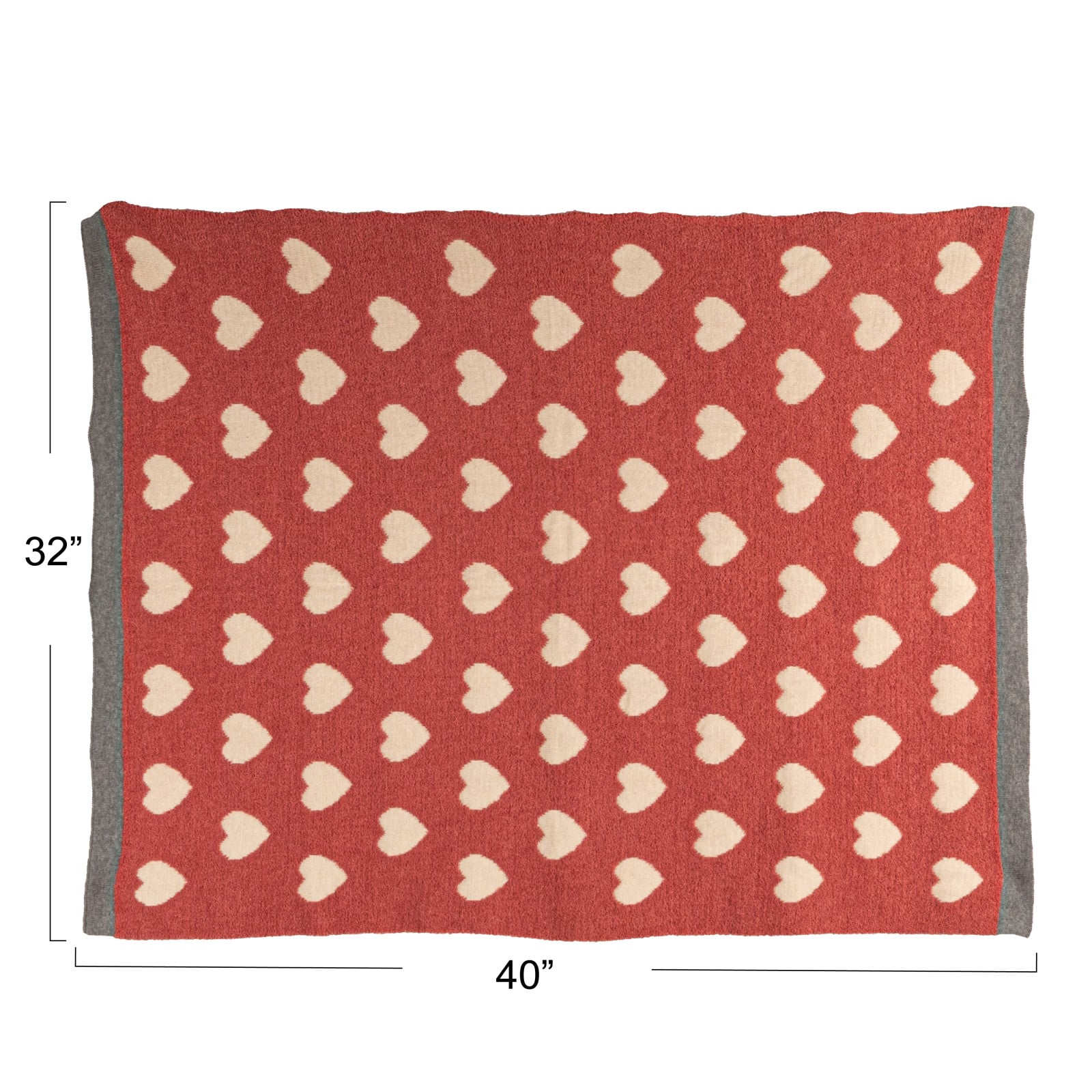 Hello Honey® Pink & White Hearts Cotton Knit Chenille Baby Blanket