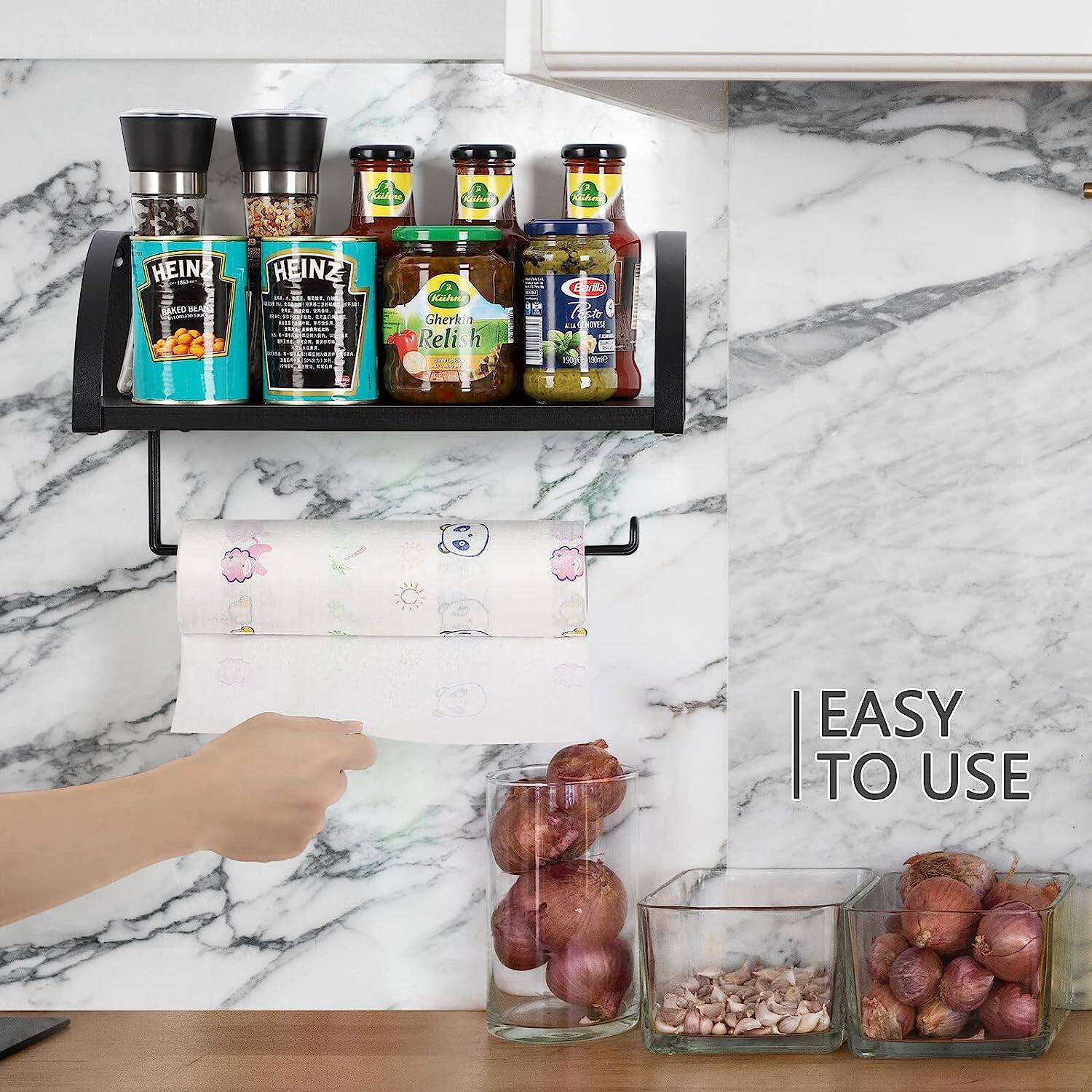 NEX™ 15" Wall Mounted Paper Towel Holder with Wood Shelf