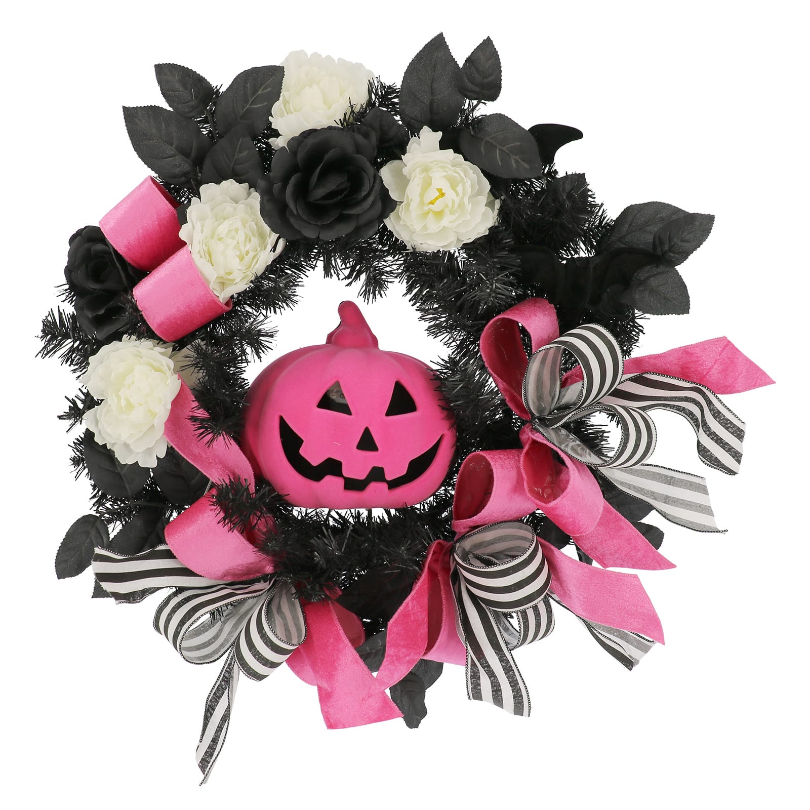 24&#x22; Pink Jack-o&#x27;-Lantern Wreath by Ashland&#xAE;