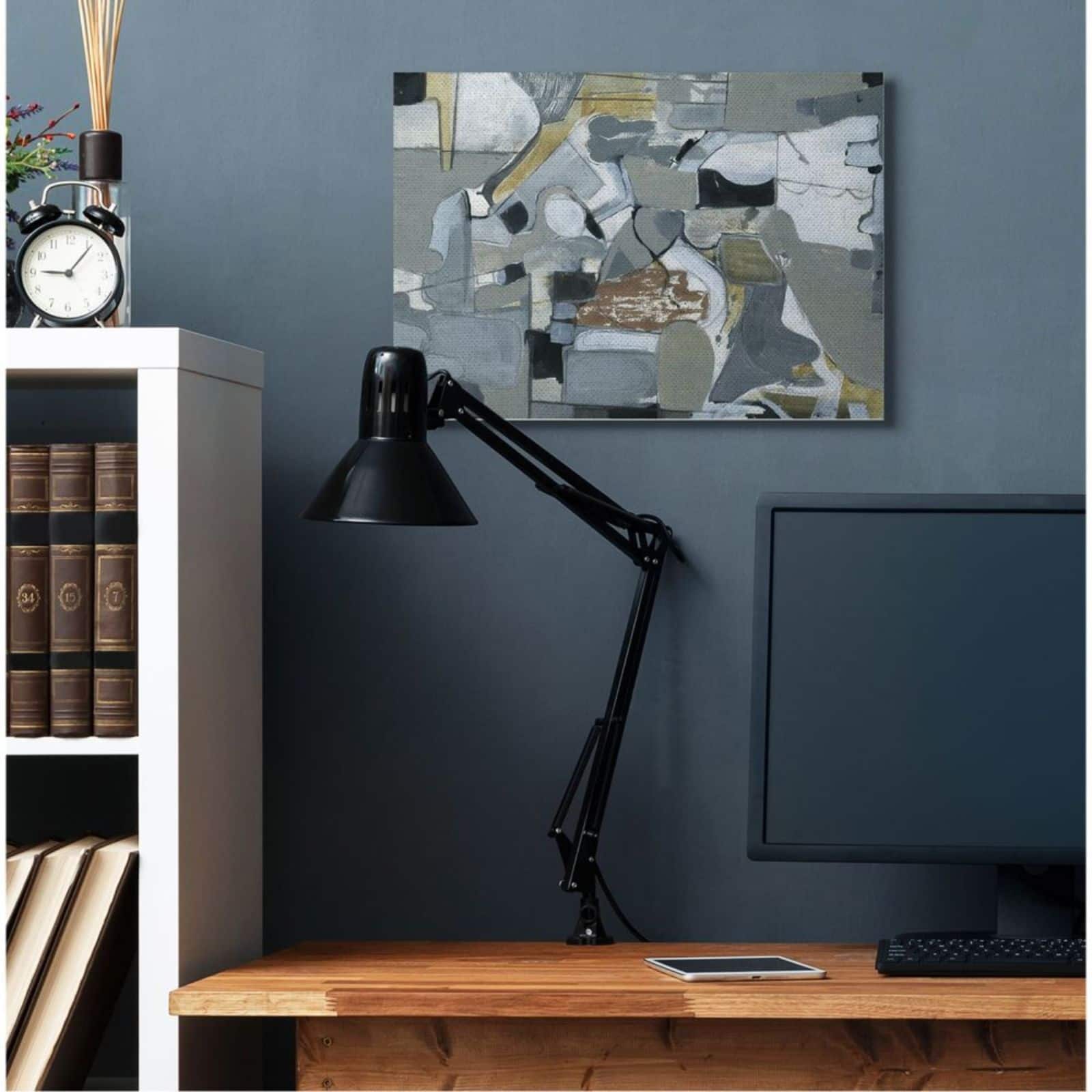 Stupell Industries Gray & Brown Abstract Shapes Canvas Wall Art