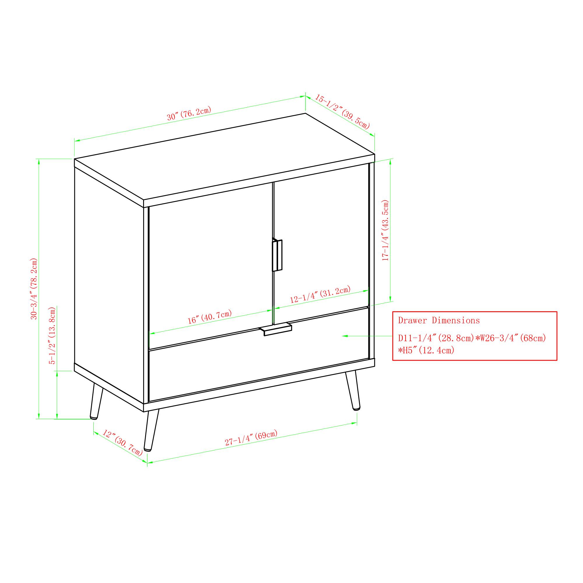 Walker Edison Dark Walnut 2 Door Accent Cabinet