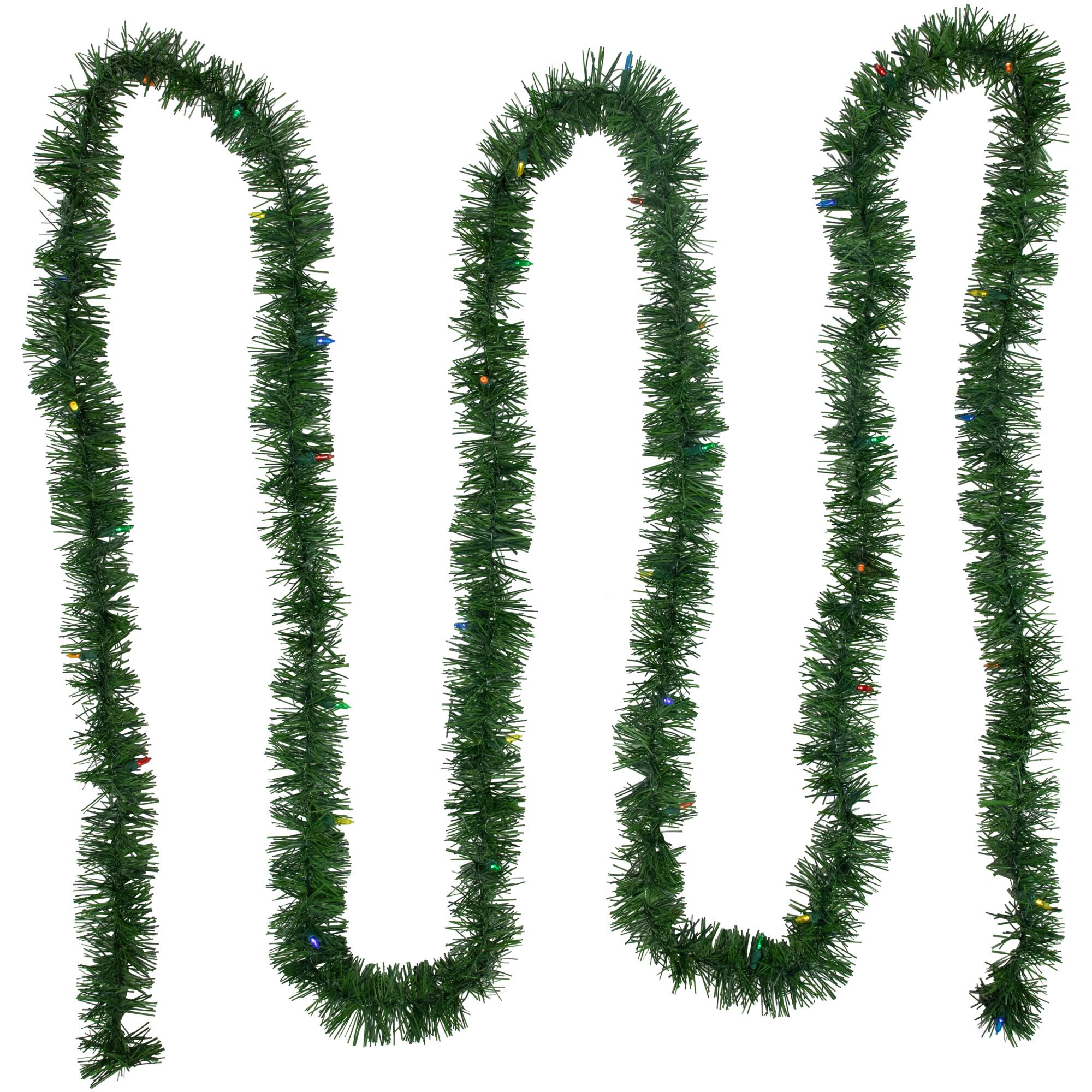 18ft. Pre-Lit Multicolor LED Artificial Christmas Pine Garland