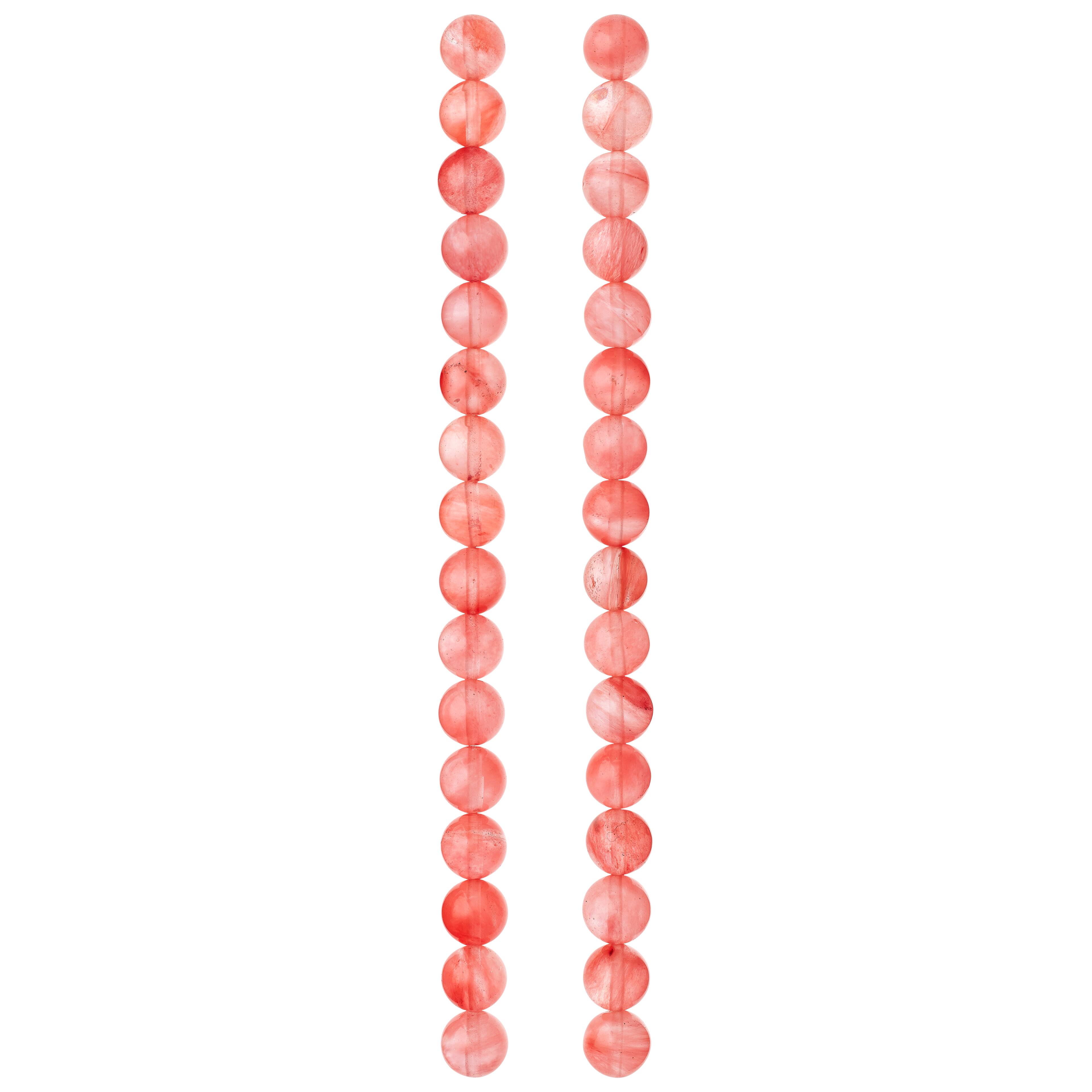 Cherry Quartz Glass Small Round Beads, 10mm by Bead Landing&#x2122;