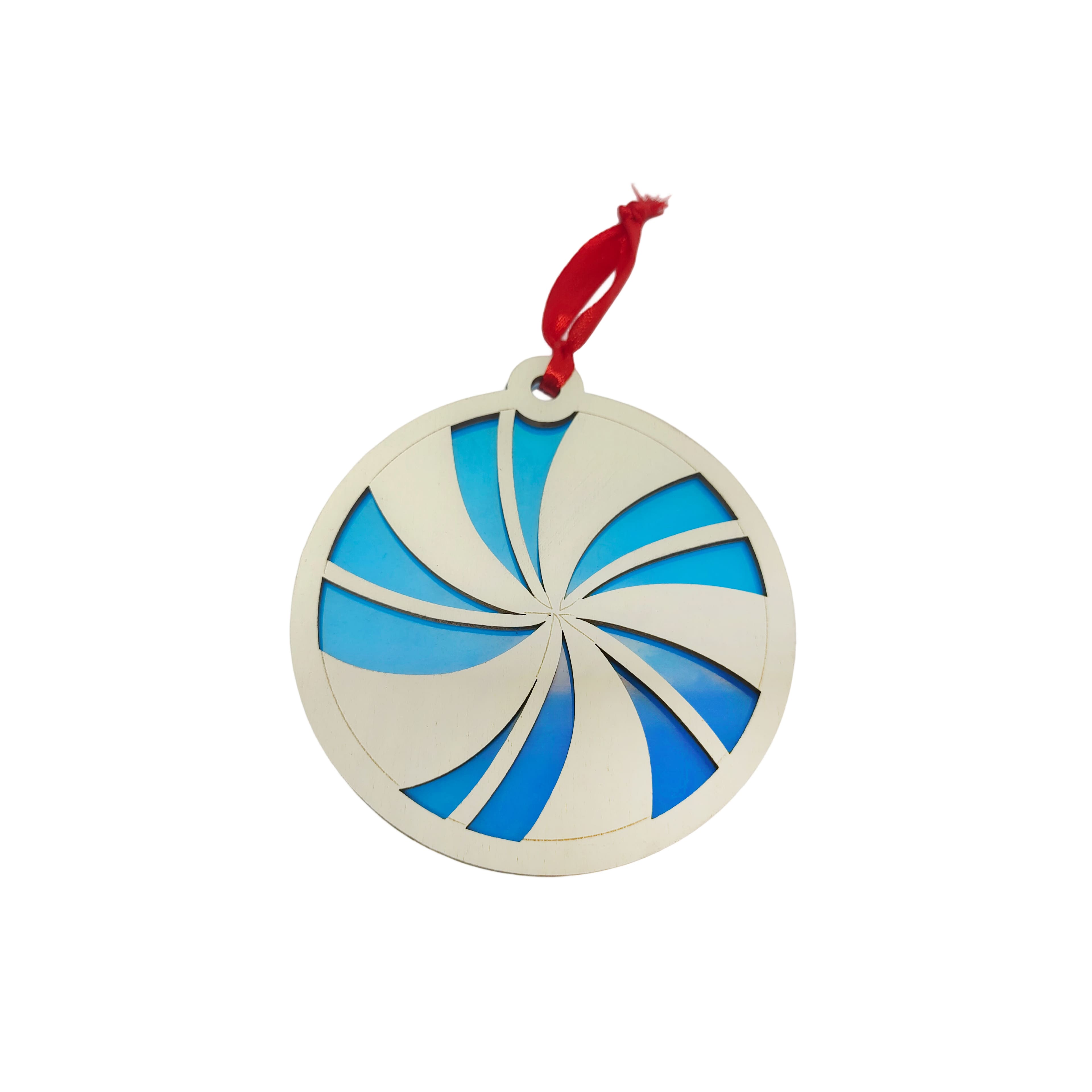 4&#x22; Layered Peppermint Wood &#x26; Acrylic Ornament by Make Market&#xAE;