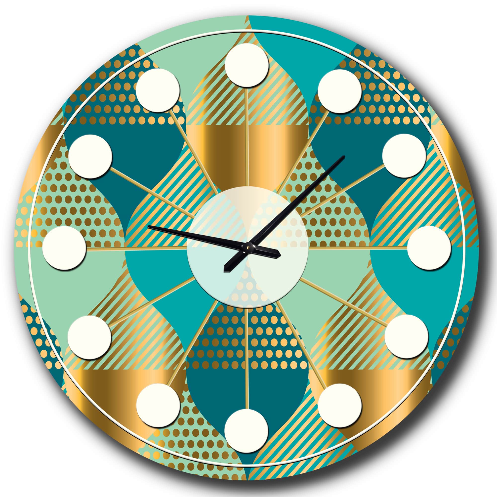 Designart &#x27;Luxury Retro Drops Ii Mid-Century Modern Wall Clock